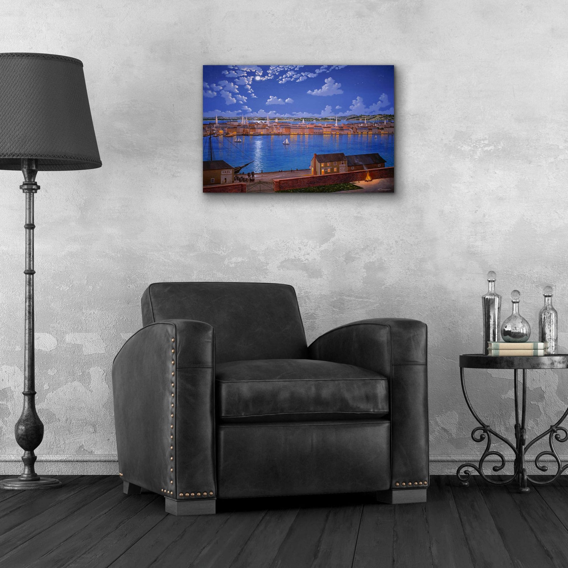 Epic Art 'New York From Brooklyn Heights In 1848' by Eduardo Camoes, Acrylic Glass Wall Art,24x16