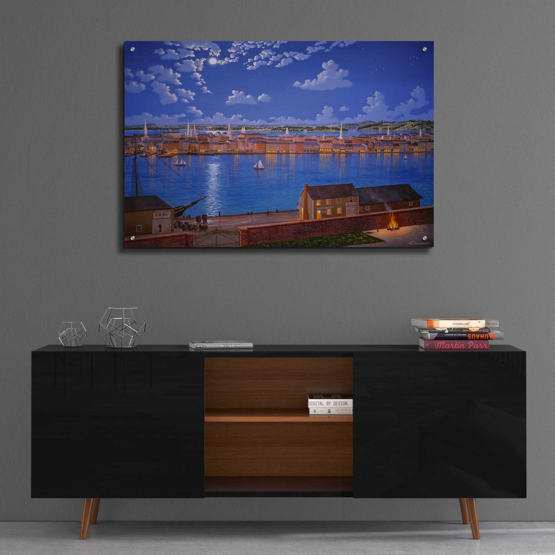 Epic Art 'New York From Brooklyn Heights In 1848' by Eduardo Camoes, Acrylic Glass Wall Art,36x24