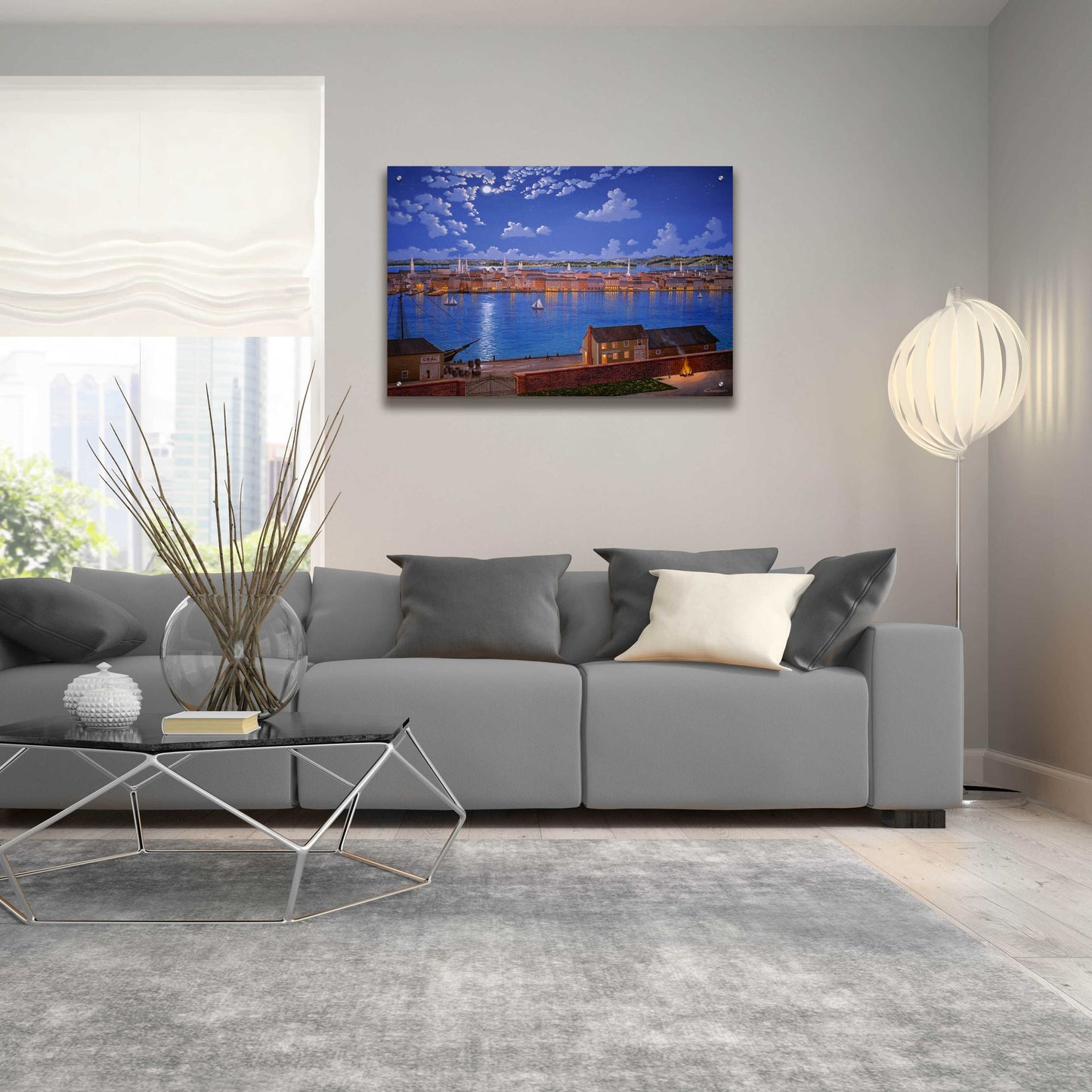 Epic Art 'New York From Brooklyn Heights In 1848' by Eduardo Camoes, Acrylic Glass Wall Art,36x24