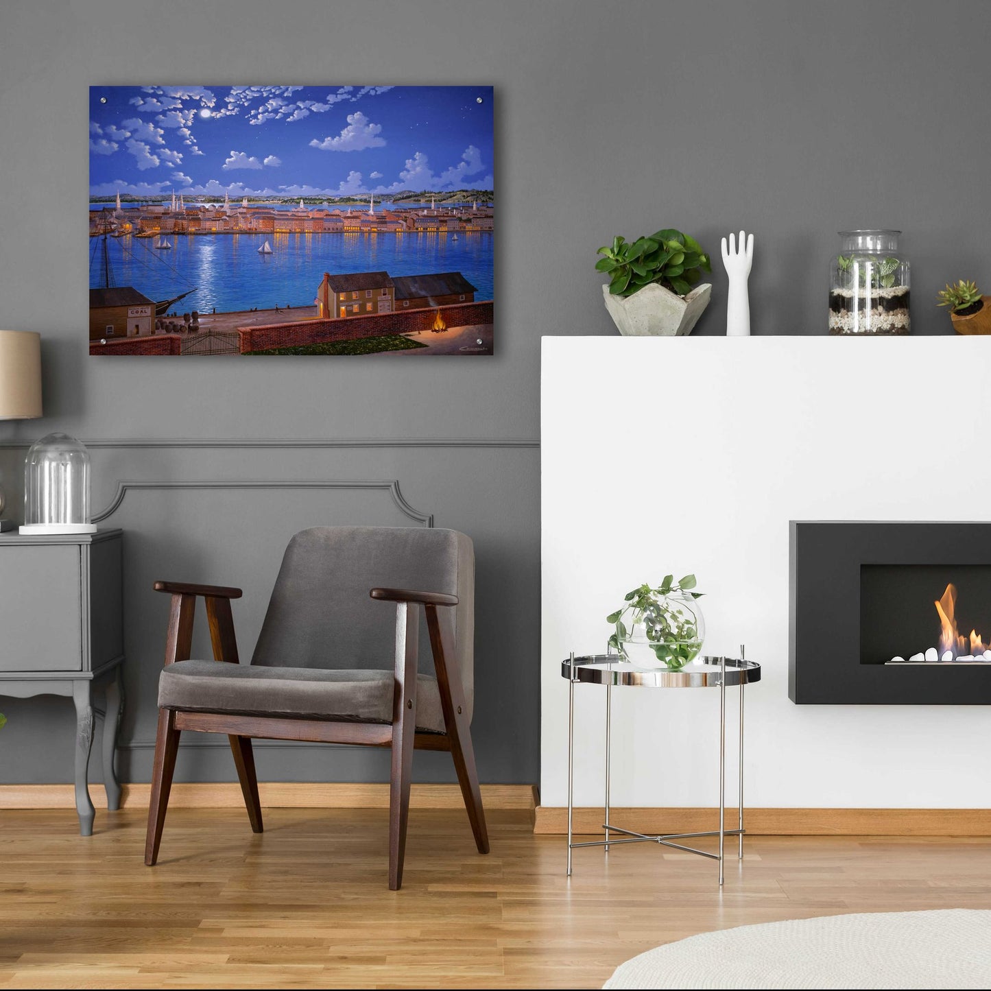 Epic Art 'New York From Brooklyn Heights In 1848' by Eduardo Camoes, Acrylic Glass Wall Art,36x24