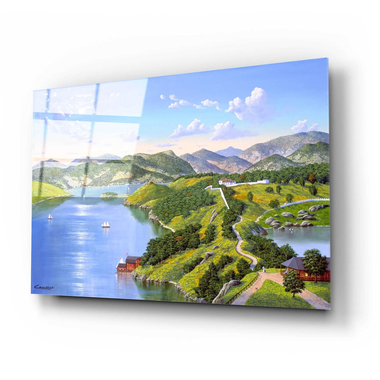 Epic Art 'Hudson River Near West Point In 1865' by Eduardo Camoes, Acrylic Glass Wall Art,24x16