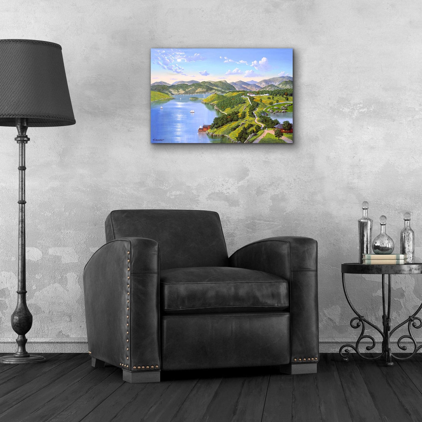 Epic Art 'Hudson River Near West Point In 1865' by Eduardo Camoes, Acrylic Glass Wall Art,24x16