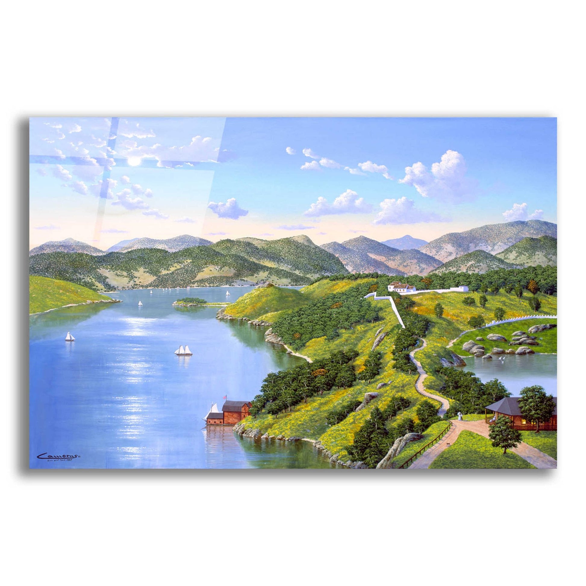 Epic Art 'Hudson River Near West Point In 1865' by Eduardo Camoes, Acrylic Glass Wall Art,24x16