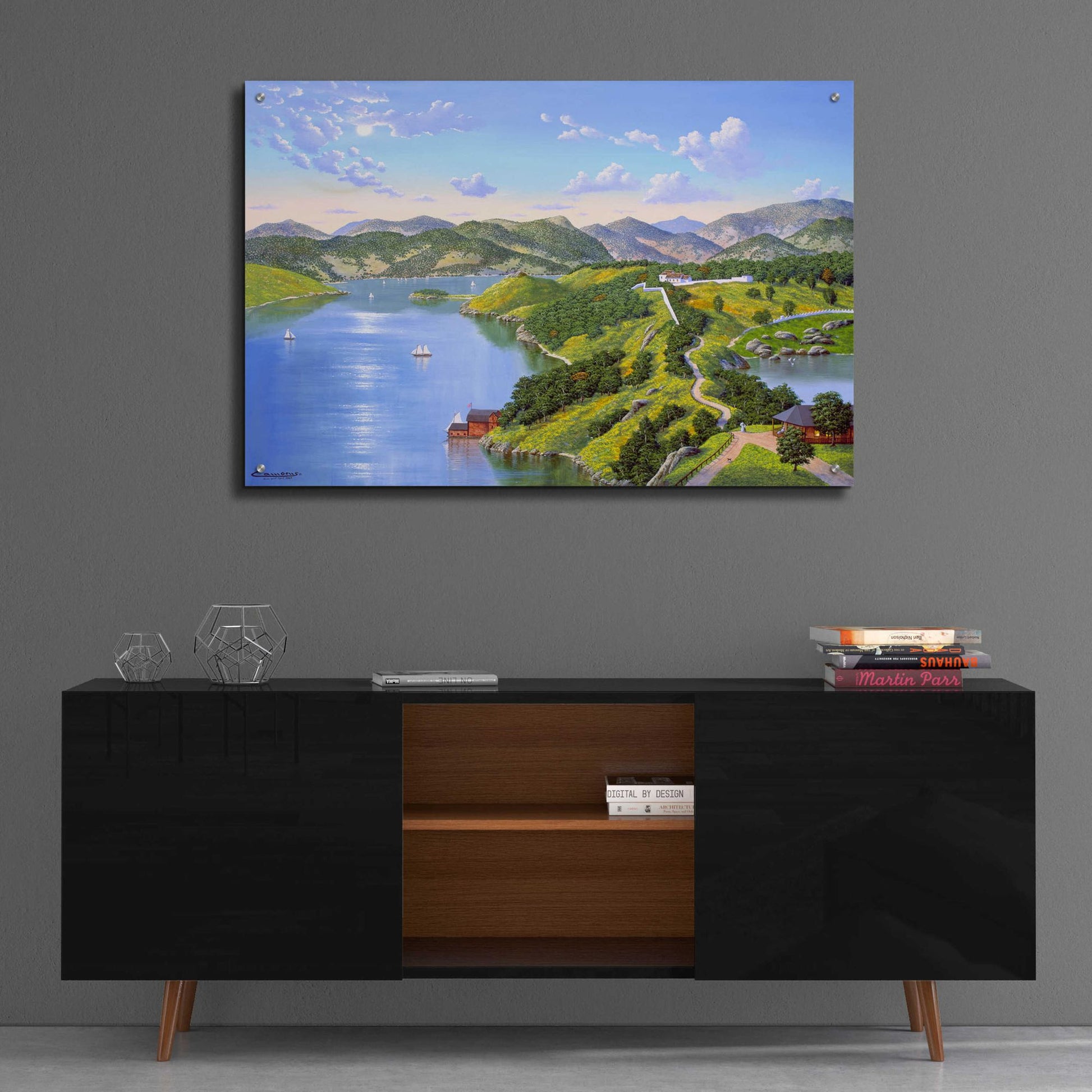 Epic Art 'Hudson River Near West Point In 1865' by Eduardo Camoes, Acrylic Glass Wall Art,36x24