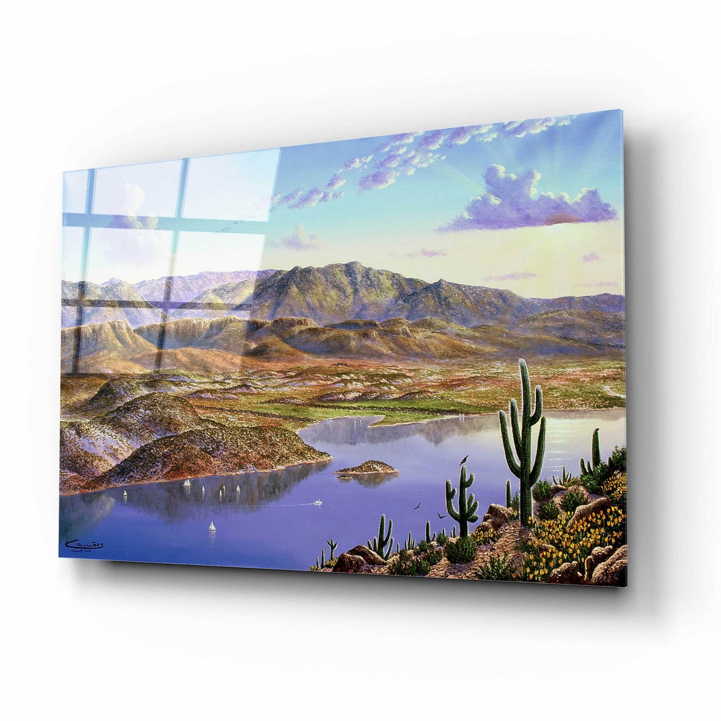 Epic Art 'Roosevelt Lake, AZ' by Eduardo Camoes, Acrylic Glass Wall Art,16x12