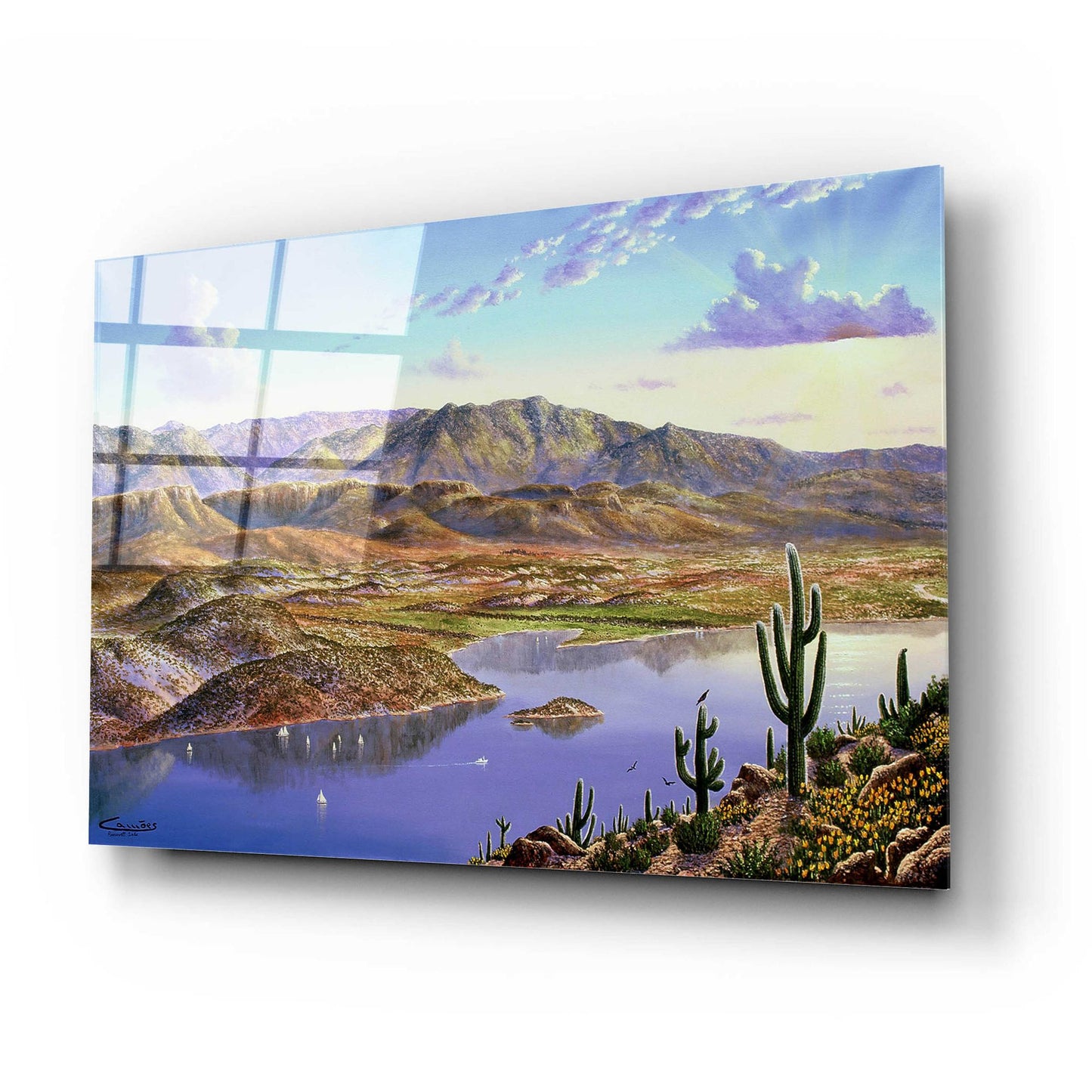 Epic Art 'Roosevelt Lake, AZ' by Eduardo Camoes, Acrylic Glass Wall Art,24x16