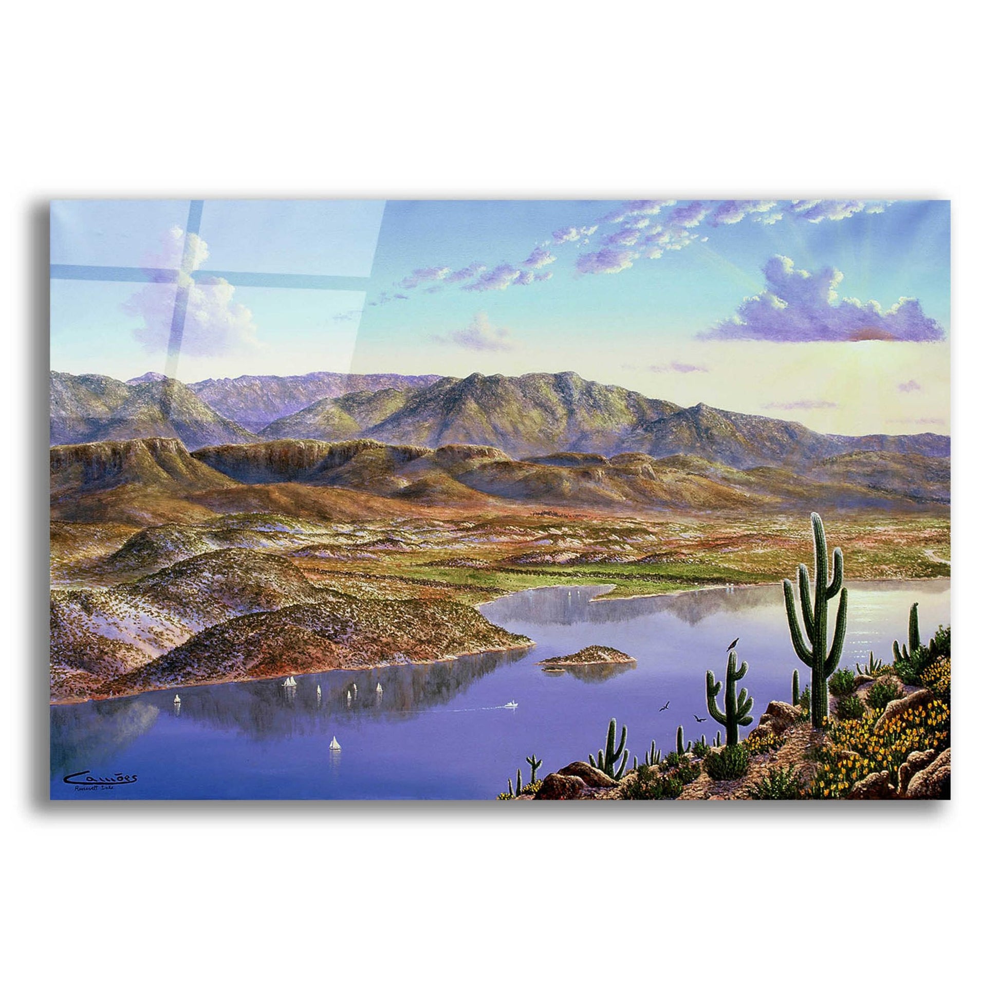 Epic Art 'Roosevelt Lake, AZ' by Eduardo Camoes, Acrylic Glass Wall Art,24x16