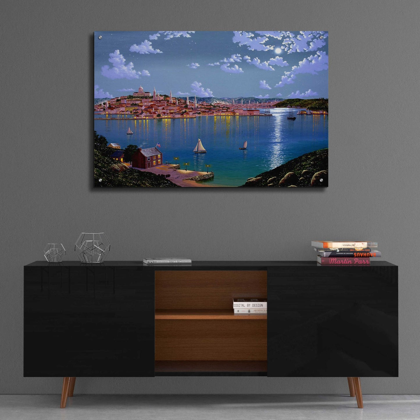 Epic Art 'Boston From Dorchester Heights In 1848' by Eduardo Camoes, Acrylic Glass Wall Art,36x24