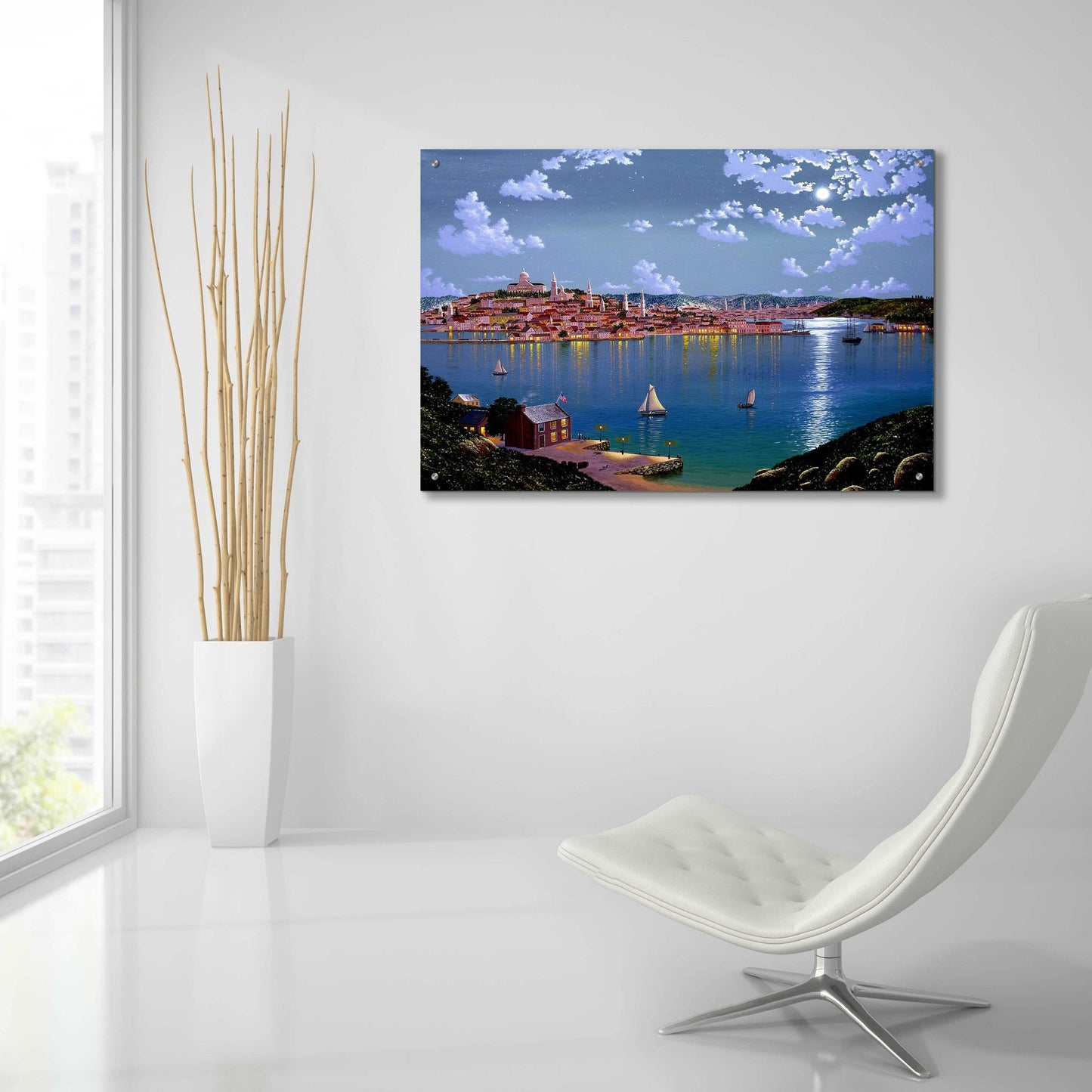 Epic Art 'Boston From Dorchester Heights In 1848' by Eduardo Camoes, Acrylic Glass Wall Art,36x24