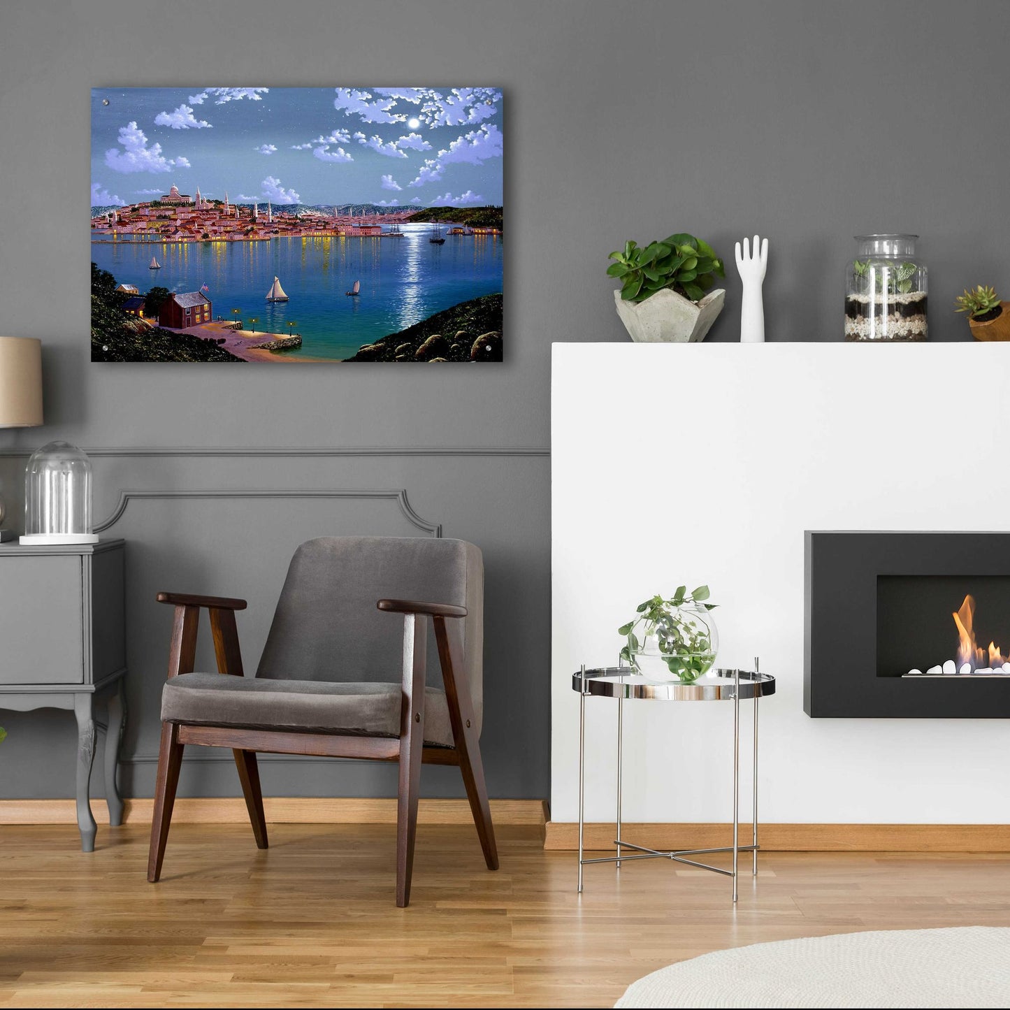 Epic Art 'Boston From Dorchester Heights In 1848' by Eduardo Camoes, Acrylic Glass Wall Art,36x24