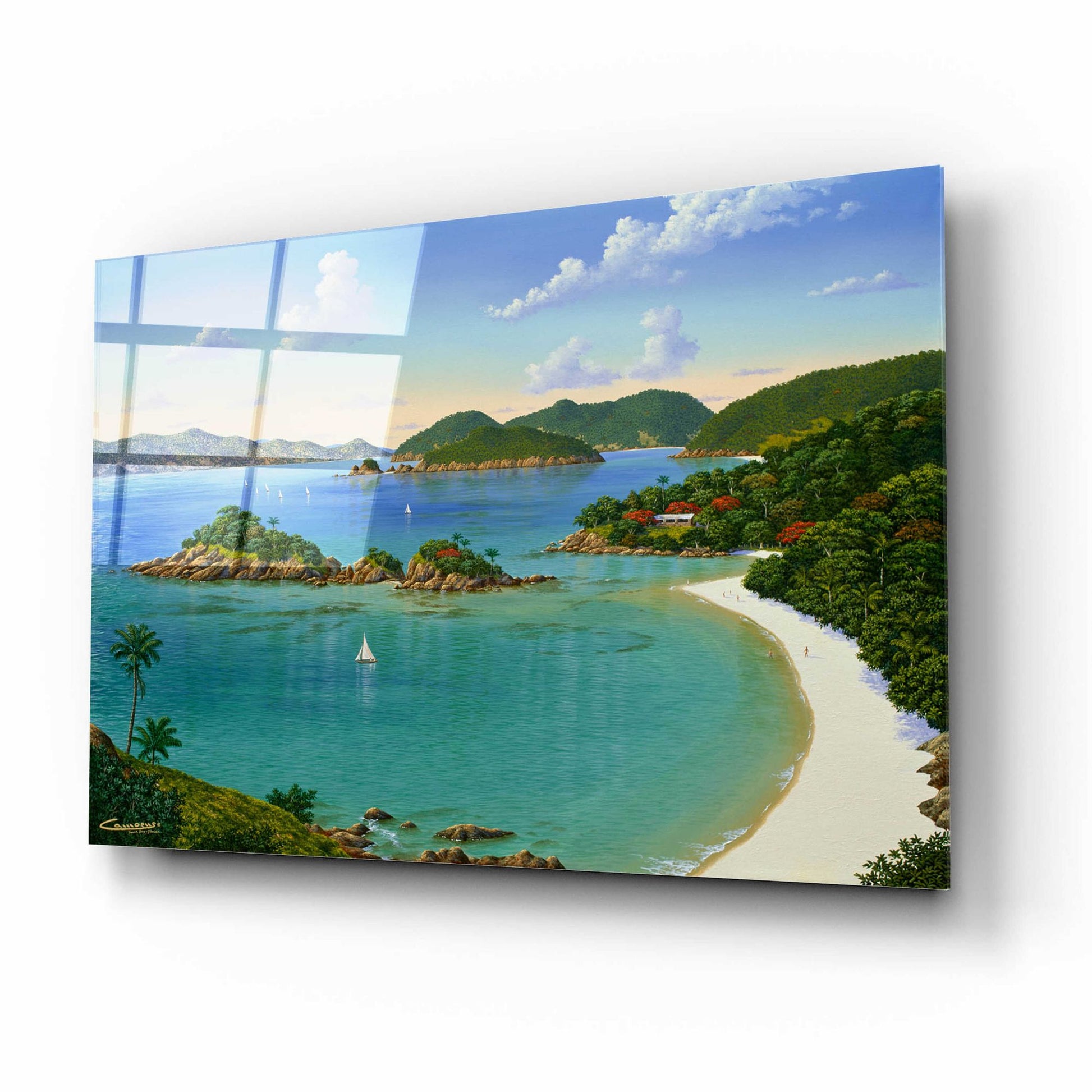 Epic Art 'Trunk Bay, Virgin Islands' by Eduardo Camoes, Acrylic Glass Wall Art,16x12