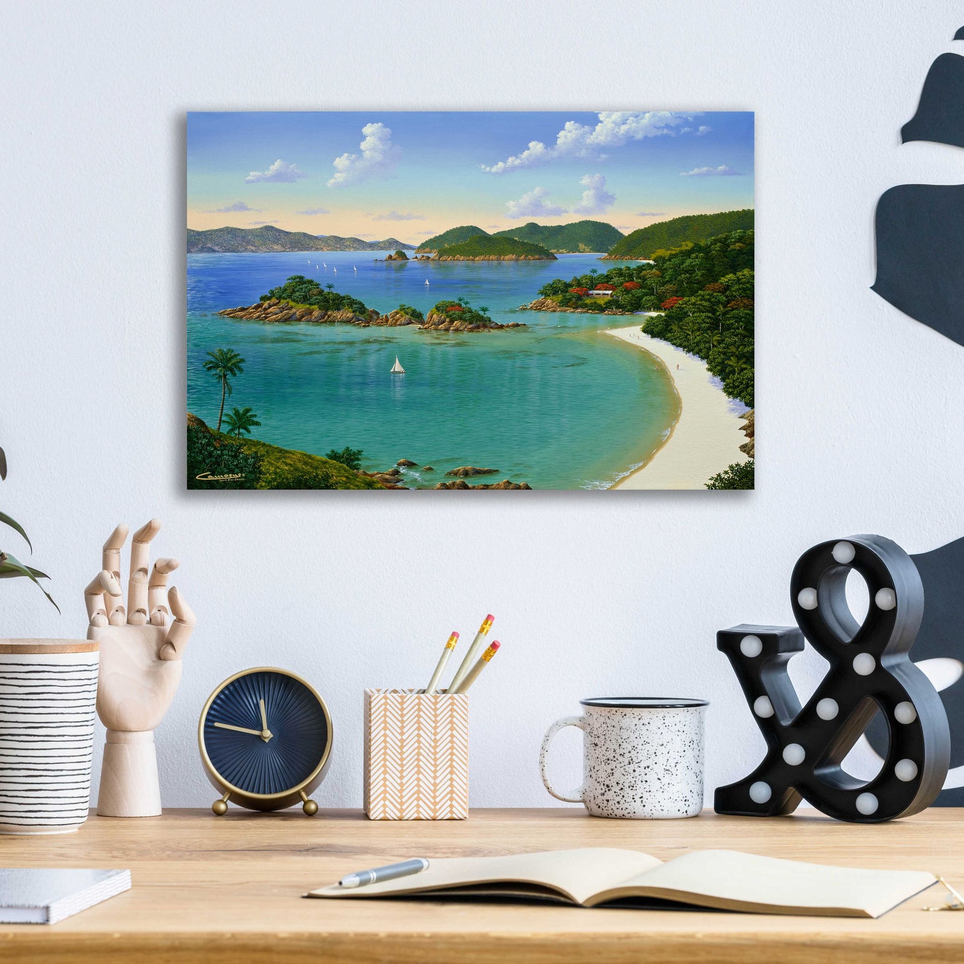 Epic Art 'Trunk Bay, Virgin Islands' by Eduardo Camoes, Acrylic Glass Wall Art,16x12