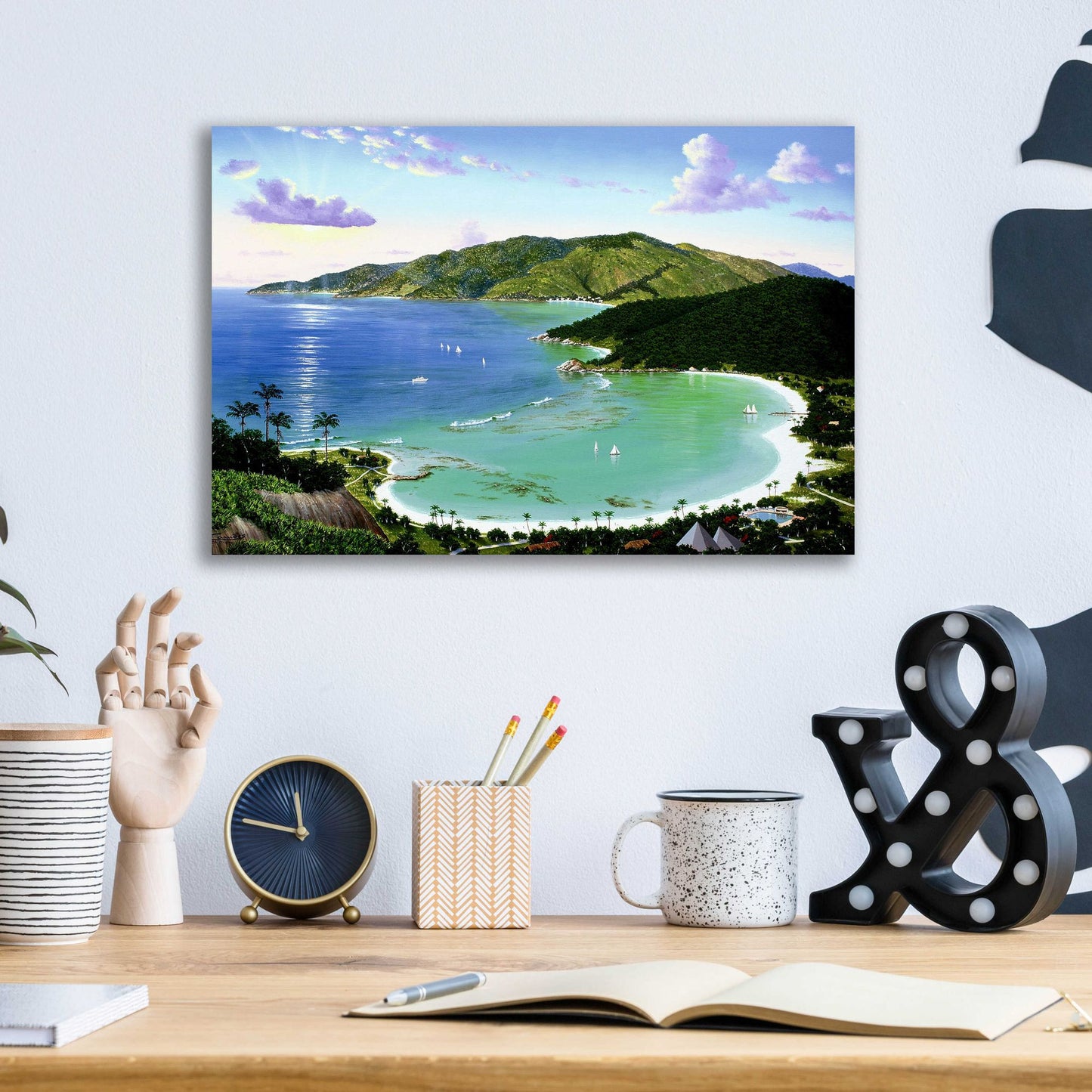 Epic Art 'Little Dix Bay, Virgin Islands' by Eduardo Camoes, Acrylic Glass Wall Art,16x12