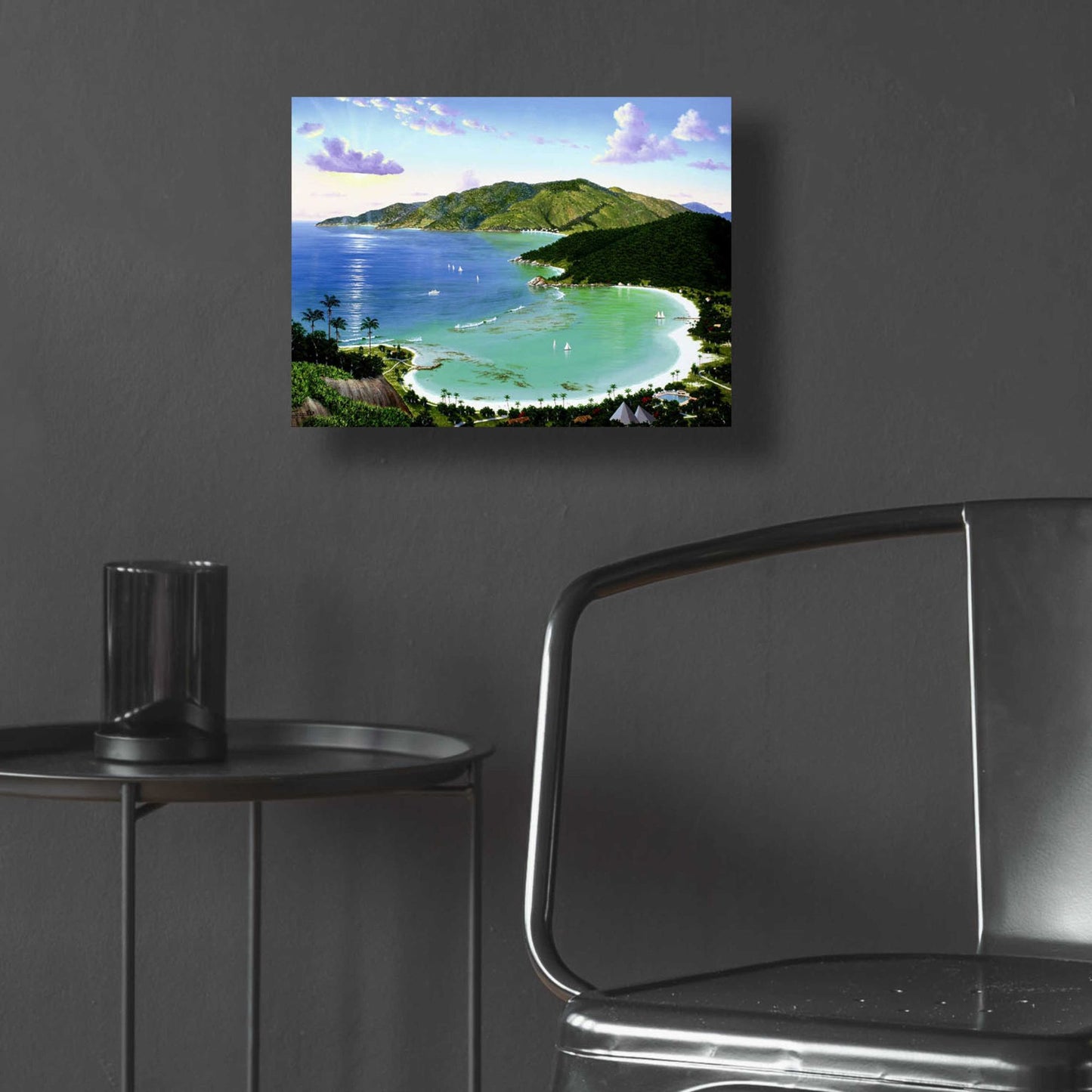 Epic Art 'Little Dix Bay, Virgin Islands' by Eduardo Camoes, Acrylic Glass Wall Art,16x12