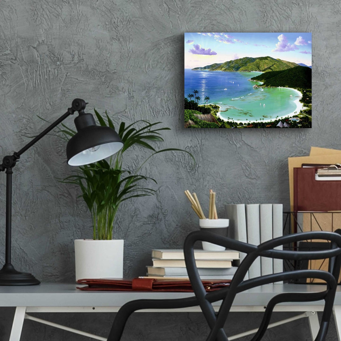 Epic Art 'Little Dix Bay, Virgin Islands' by Eduardo Camoes, Acrylic Glass Wall Art,16x12