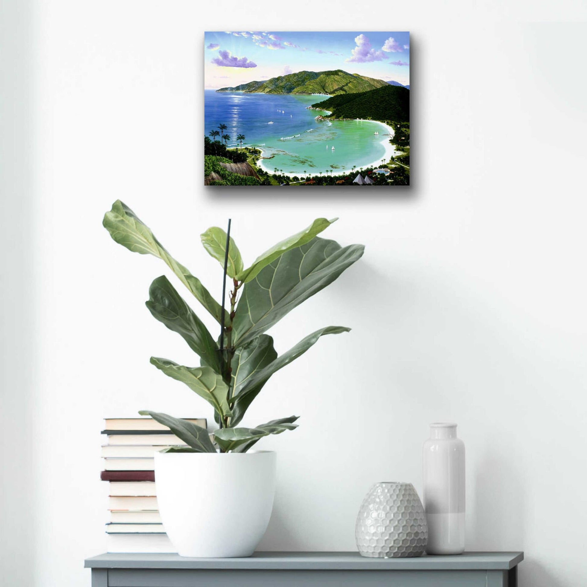 Epic Art 'Little Dix Bay, Virgin Islands' by Eduardo Camoes, Acrylic Glass Wall Art,16x12