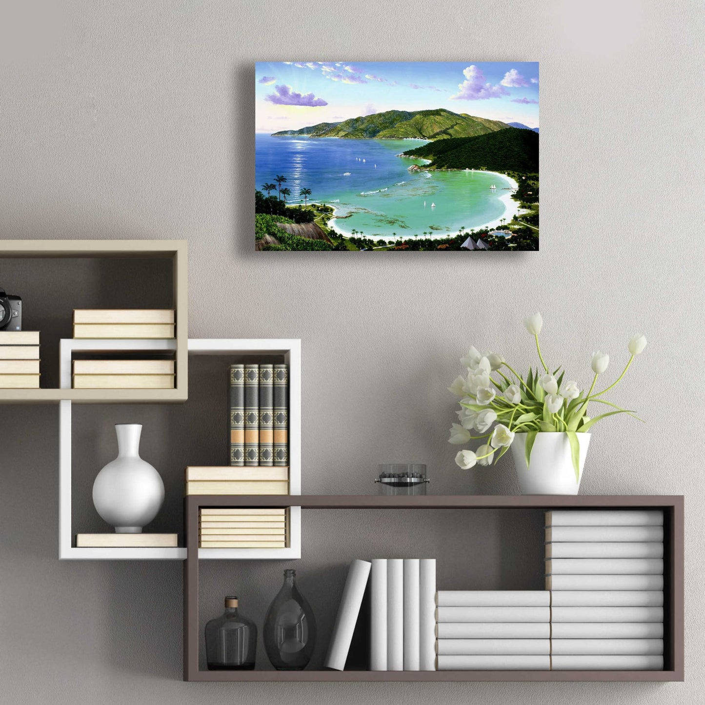 Epic Art 'Little Dix Bay, Virgin Islands' by Eduardo Camoes, Acrylic Glass Wall Art,24x16