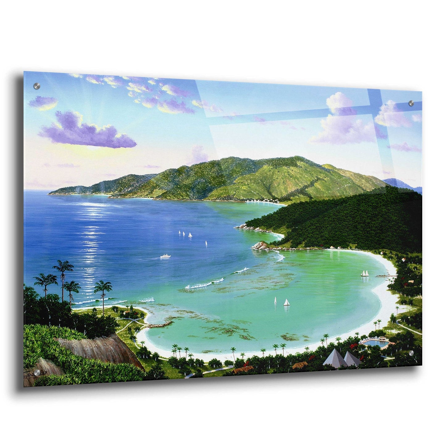 Epic Art 'Little Dix Bay, Virgin Islands' by Eduardo Camoes, Acrylic Glass Wall Art,36x24