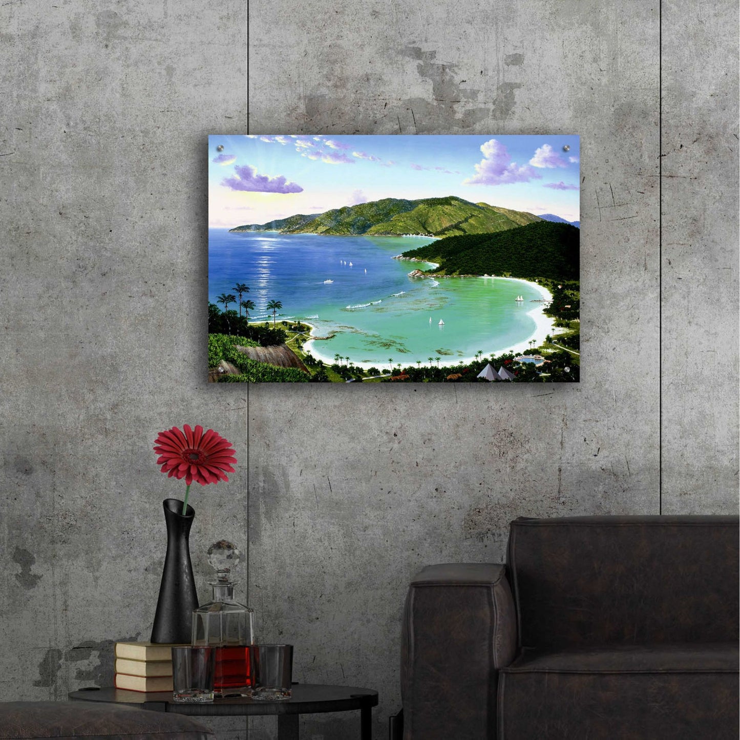 Epic Art 'Little Dix Bay, Virgin Islands' by Eduardo Camoes, Acrylic Glass Wall Art,36x24