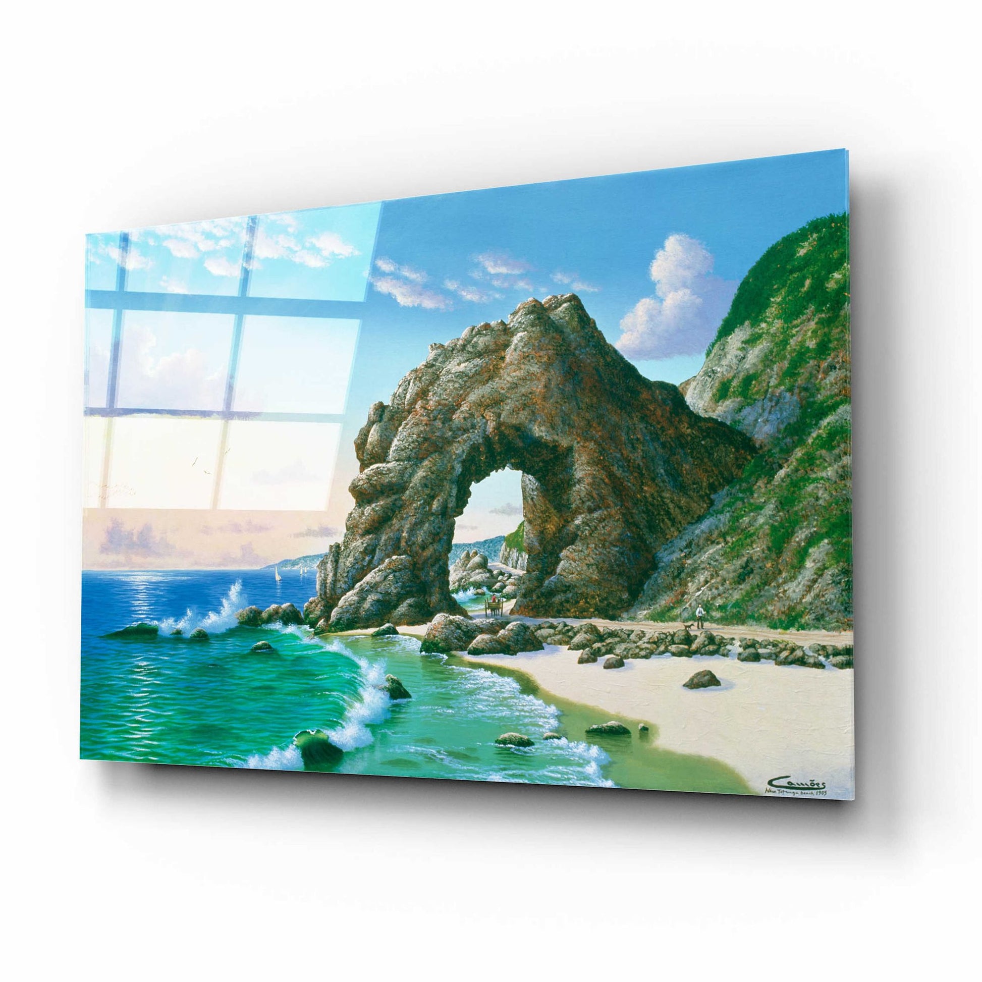 Epic Art 'Arch Near Topanga Beach 1905' by Eduardo Camoes, Acrylic Glass Wall Art,16x12