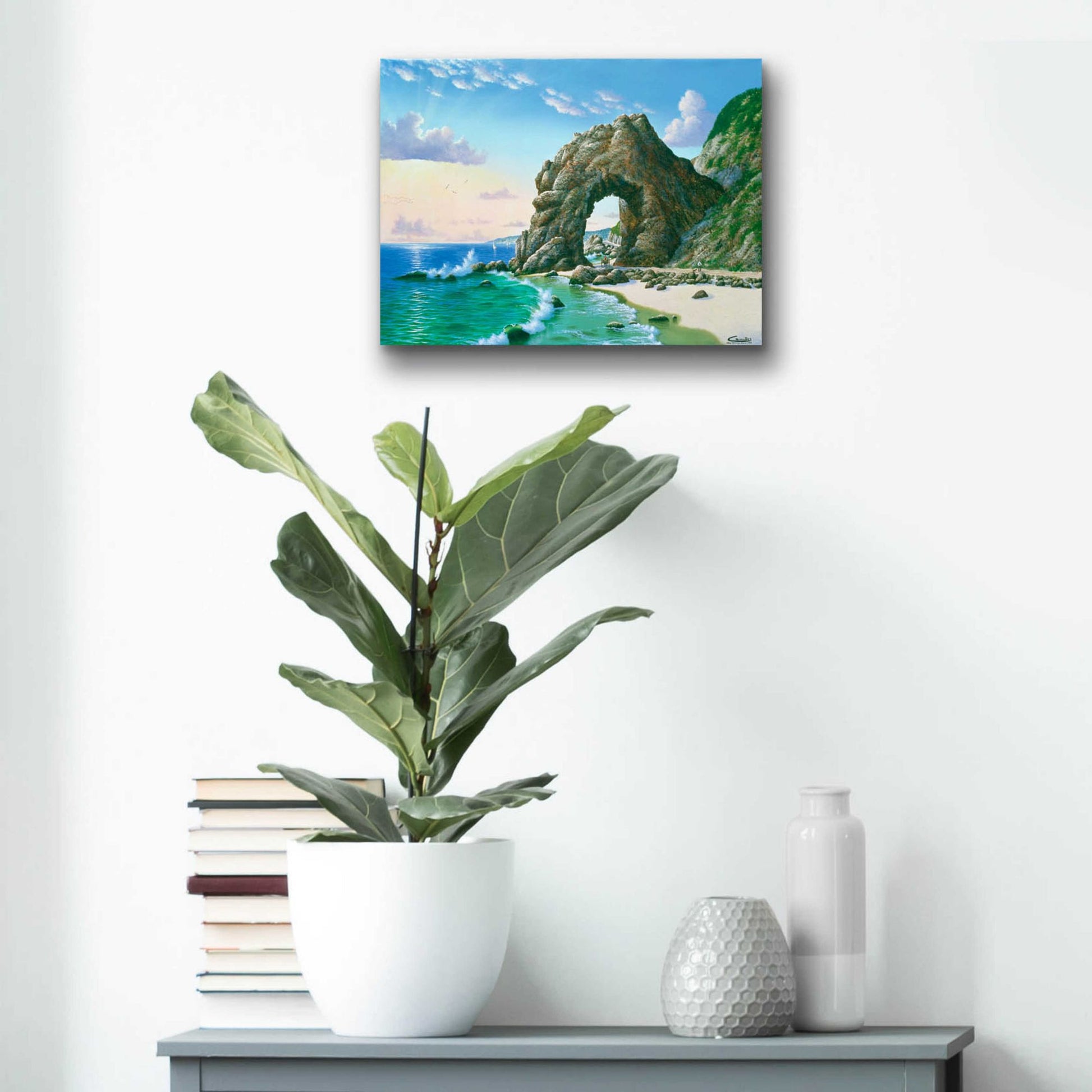 Epic Art 'Arch Near Topanga Beach 1905' by Eduardo Camoes, Acrylic Glass Wall Art,16x12