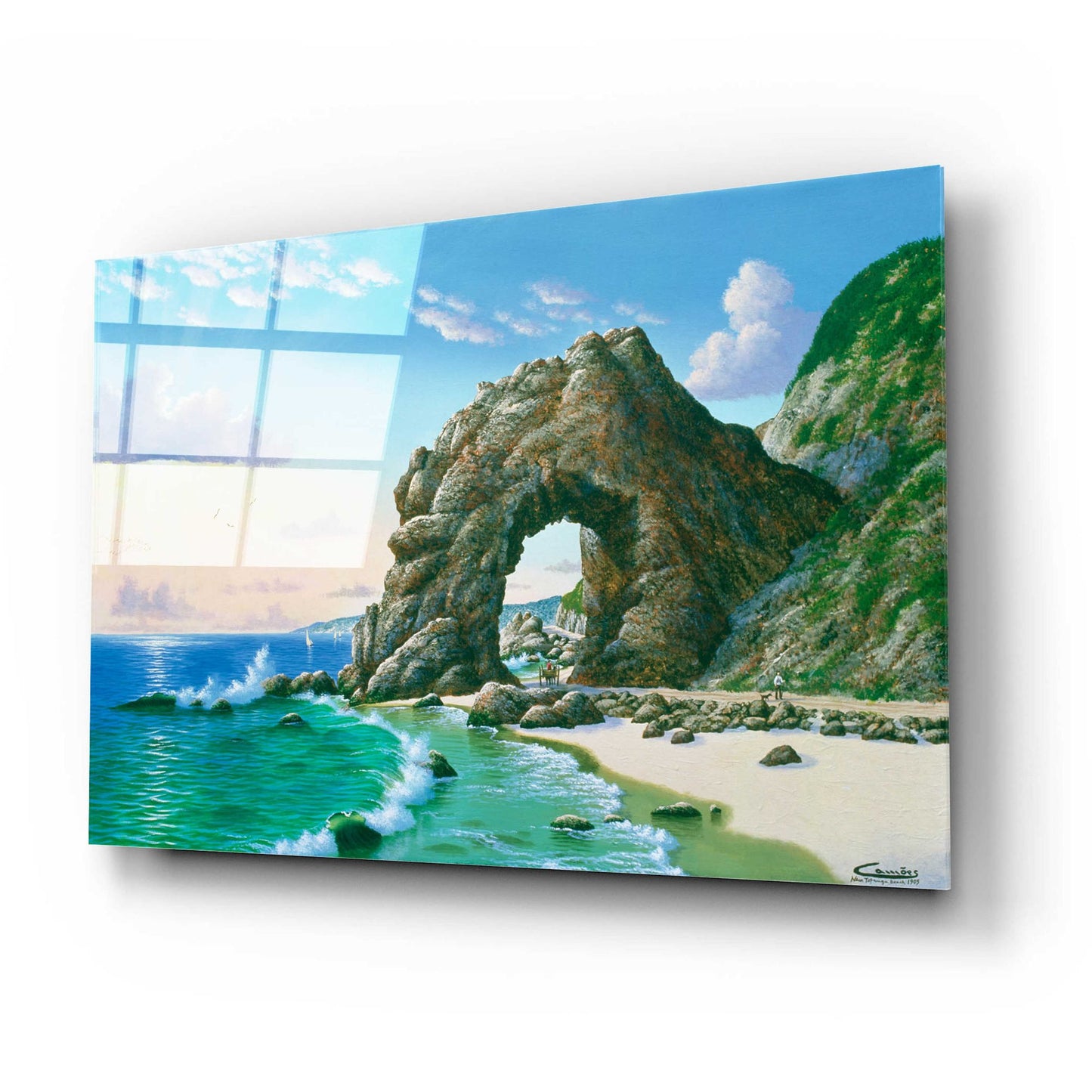 Epic Art 'Arch Near Topanga Beach 1905' by Eduardo Camoes, Acrylic Glass Wall Art,24x16