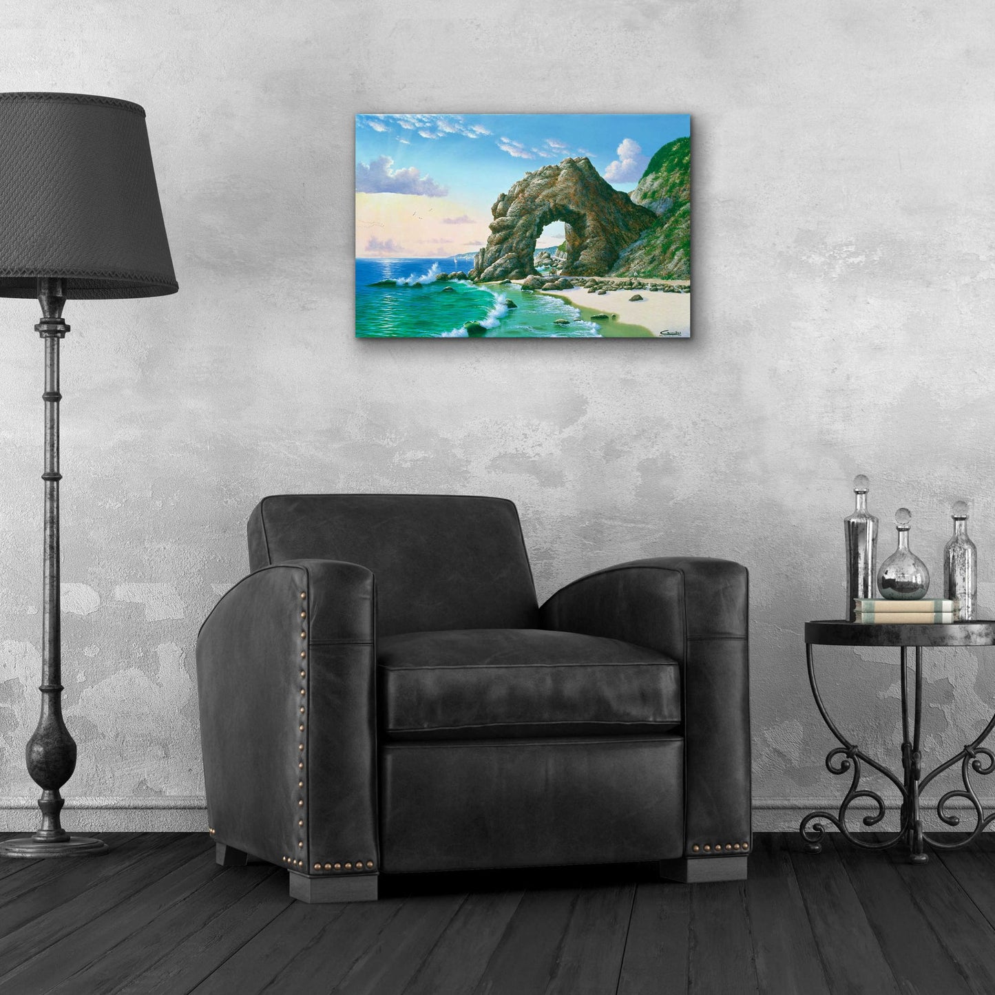 Epic Art 'Arch Near Topanga Beach 1905' by Eduardo Camoes, Acrylic Glass Wall Art,24x16