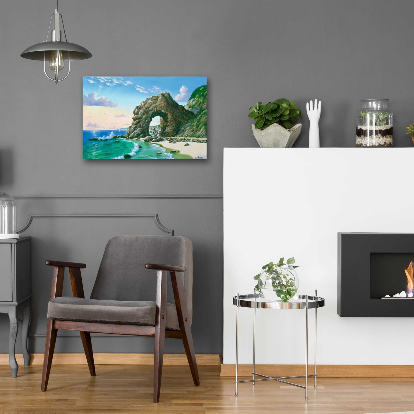 Epic Art 'Arch Near Topanga Beach 1905' by Eduardo Camoes, Acrylic Glass Wall Art,24x16