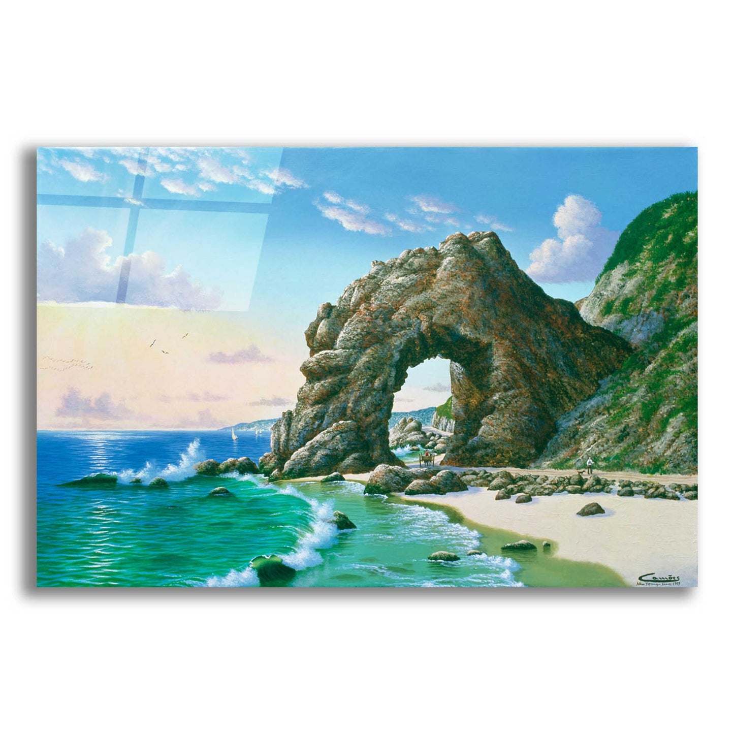 Epic Art 'Arch Near Topanga Beach 1905' by Eduardo Camoes, Acrylic Glass Wall Art,24x16