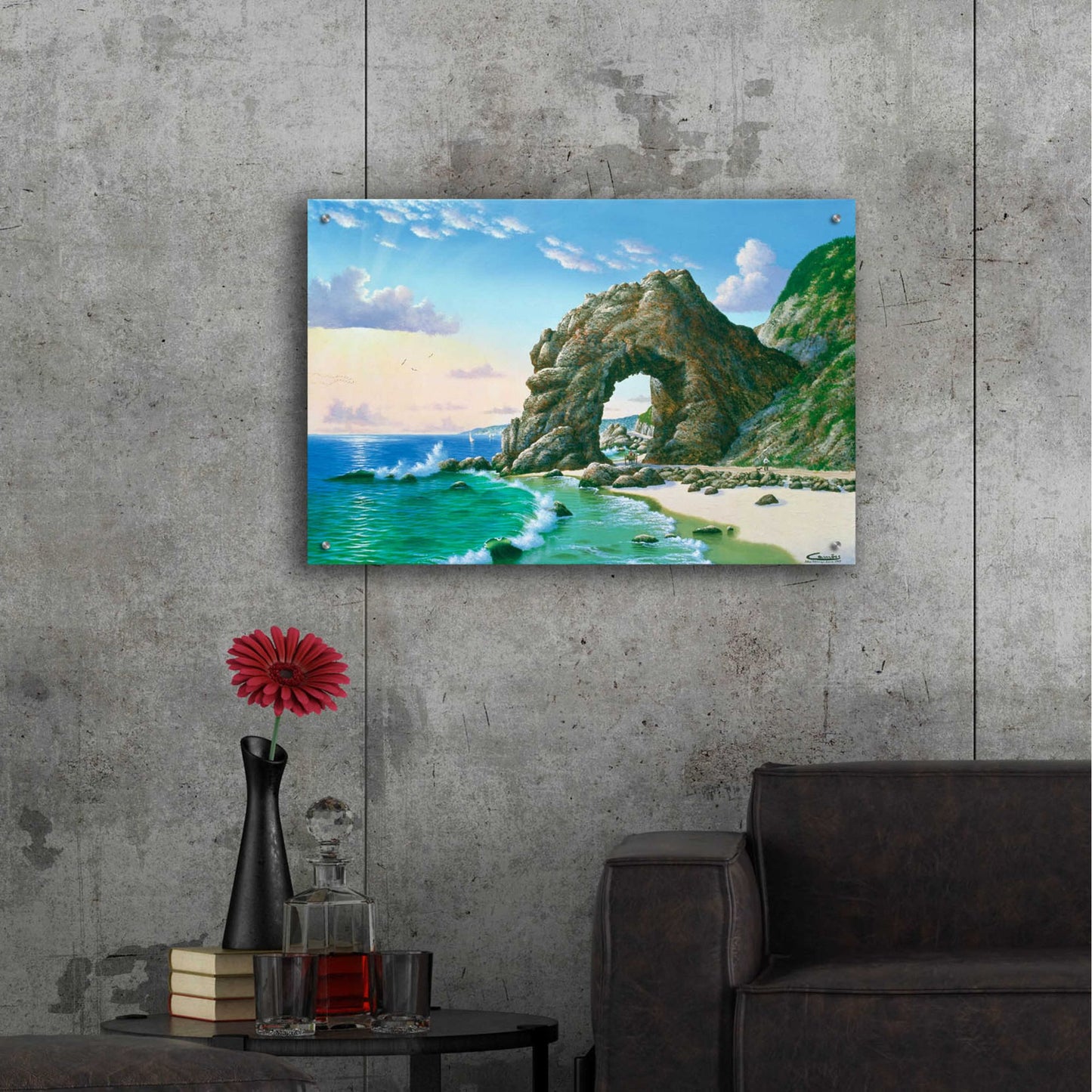 Epic Art 'Arch Near Topanga Beach 1905' by Eduardo Camoes, Acrylic Glass Wall Art,36x24