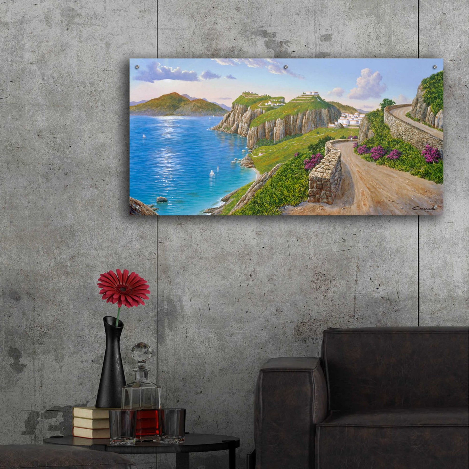 Epic Art 'Capri, Italy' by Eduardo Camoes, Acrylic Glass Wall Art,48x24