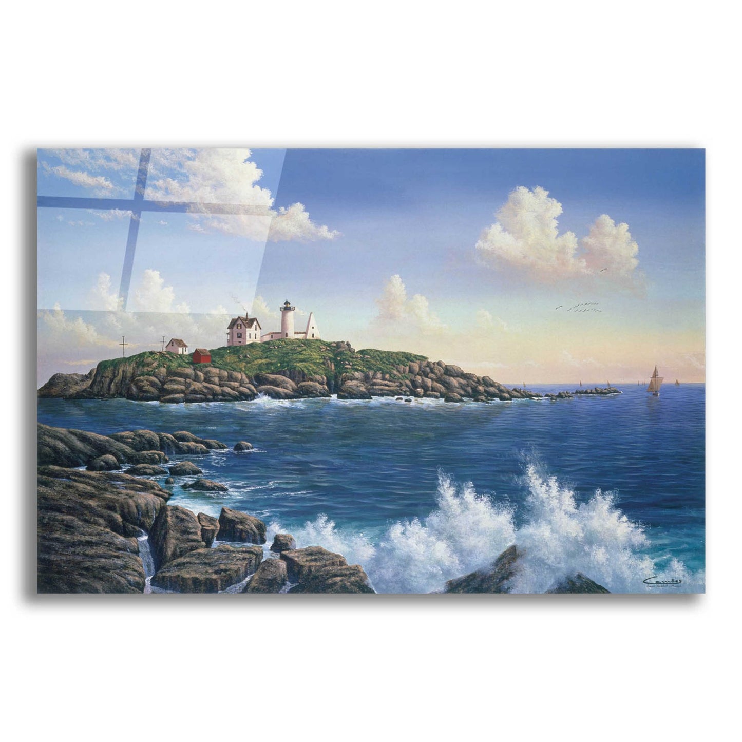 Epic Art 'Cape Neddick, Maine' by Eduardo Camoes, Acrylic Glass Wall Art,24x16