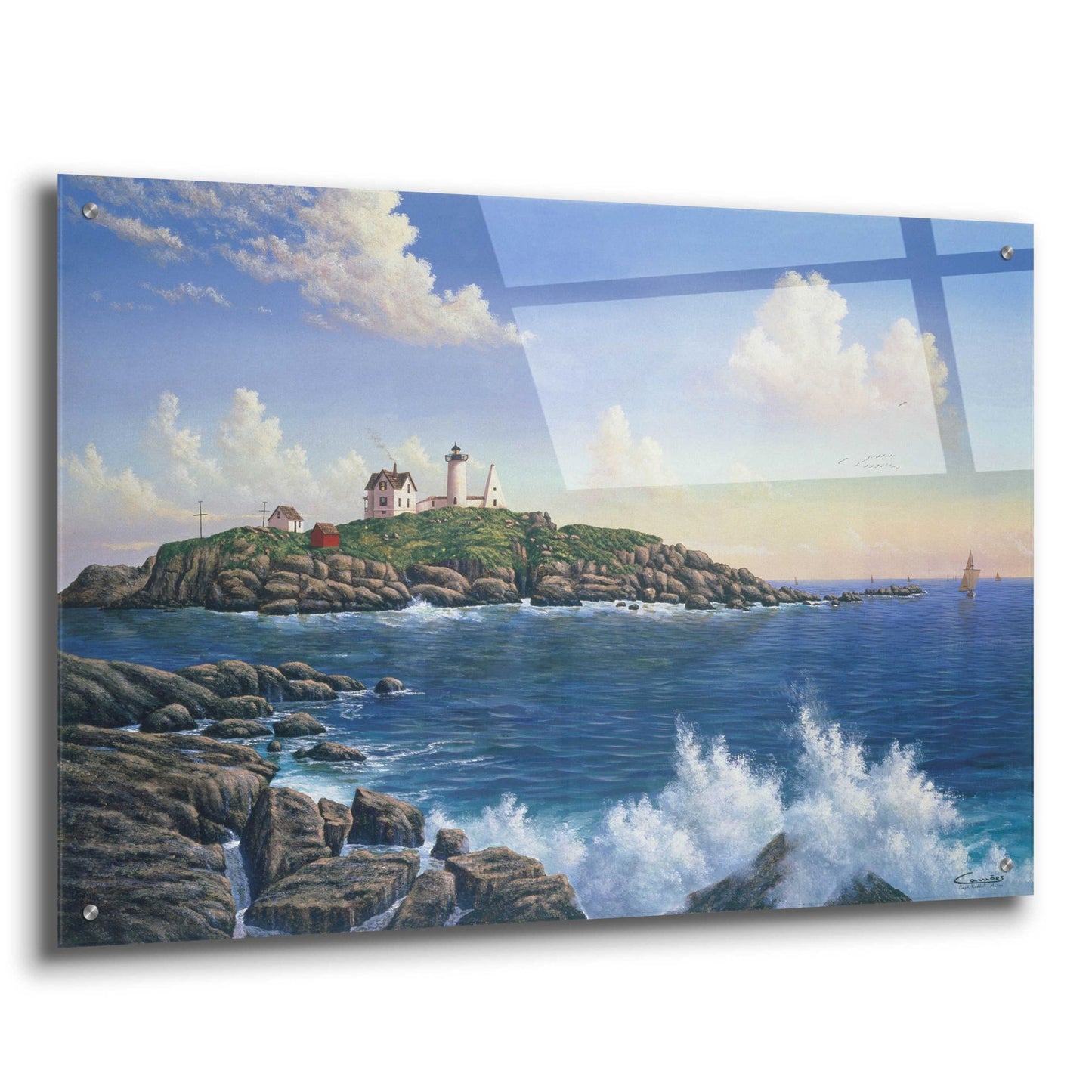 Epic Art 'Cape Neddick, Maine' by Eduardo Camoes, Acrylic Glass Wall Art,36x24