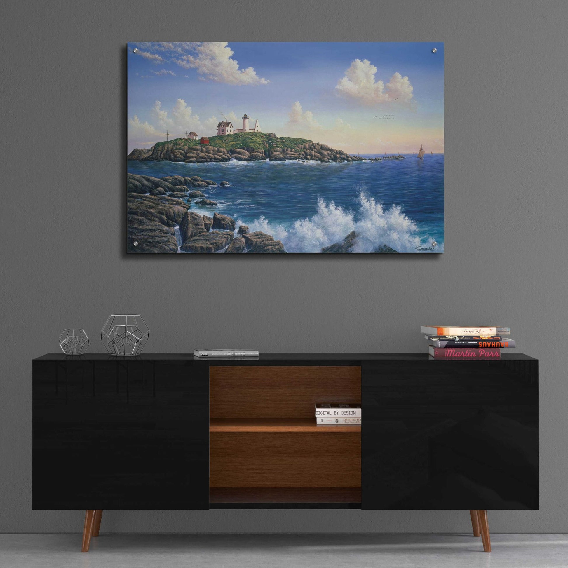 Epic Art 'Cape Neddick, Maine' by Eduardo Camoes, Acrylic Glass Wall Art,36x24