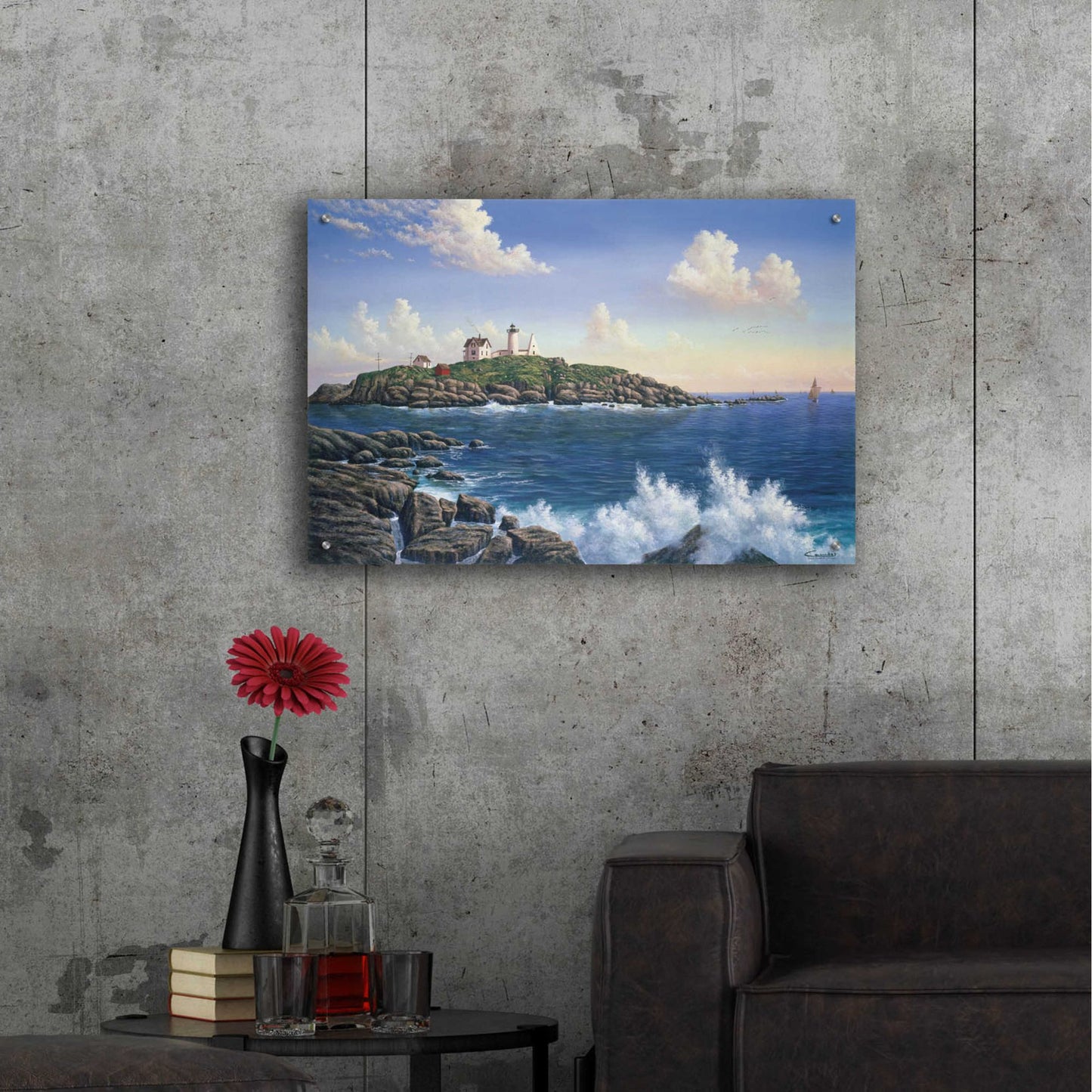 Epic Art 'Cape Neddick, Maine' by Eduardo Camoes, Acrylic Glass Wall Art,36x24