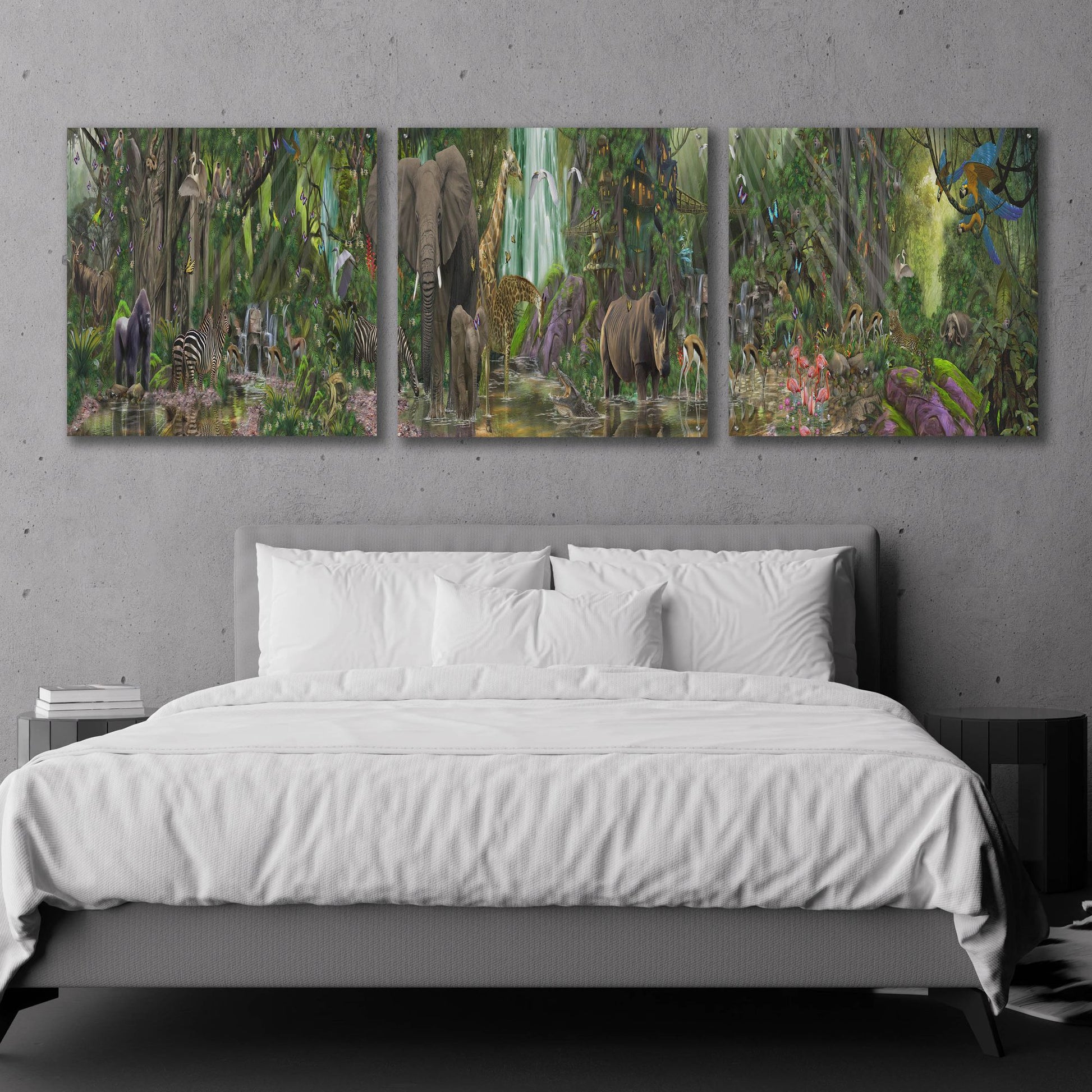 Epic Art The Last Rainforest, Acrylic Glass Wall Art 3 Piece,108x36