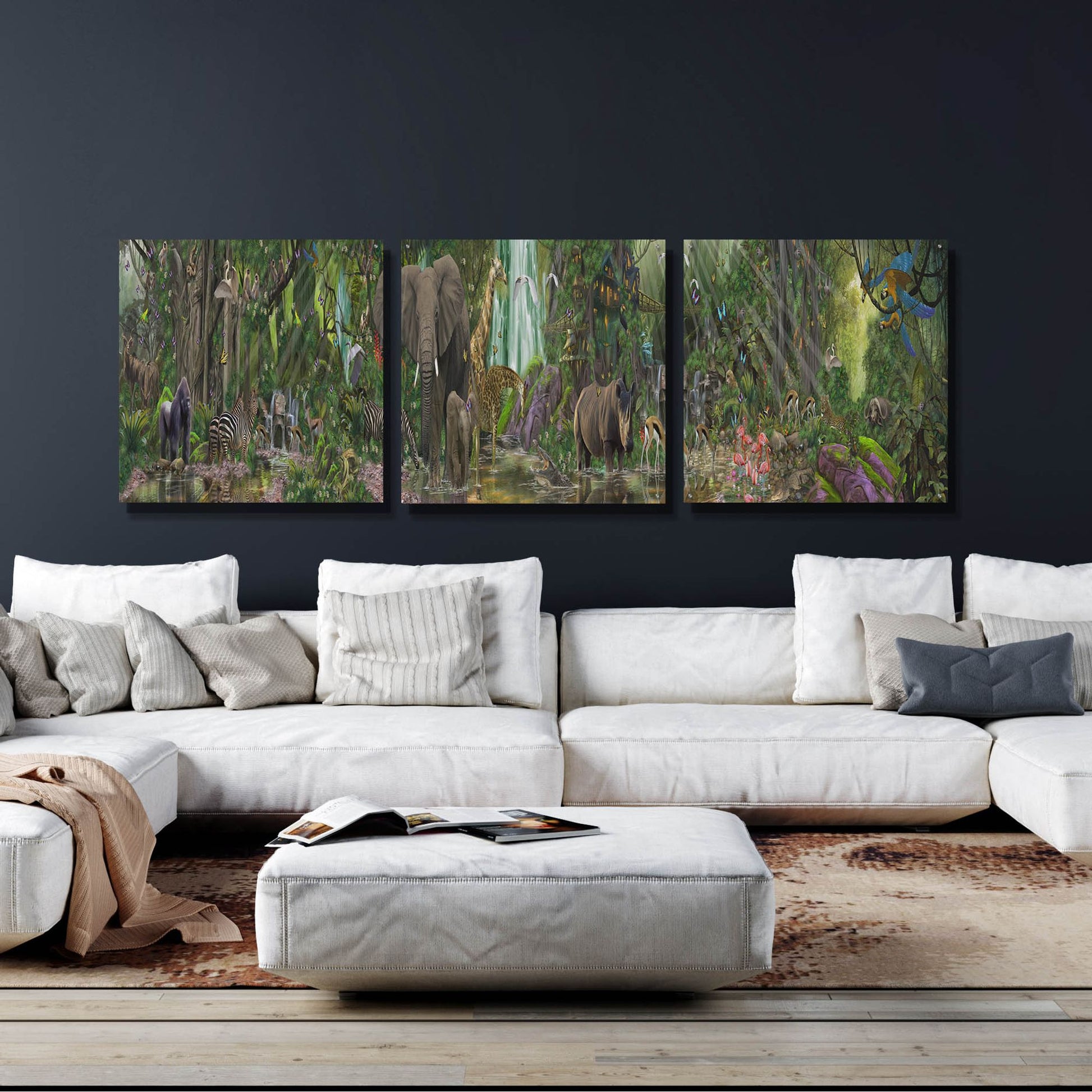 Epic Art The Last Rainforest, Acrylic Glass Wall Art 3 Piece,108x36