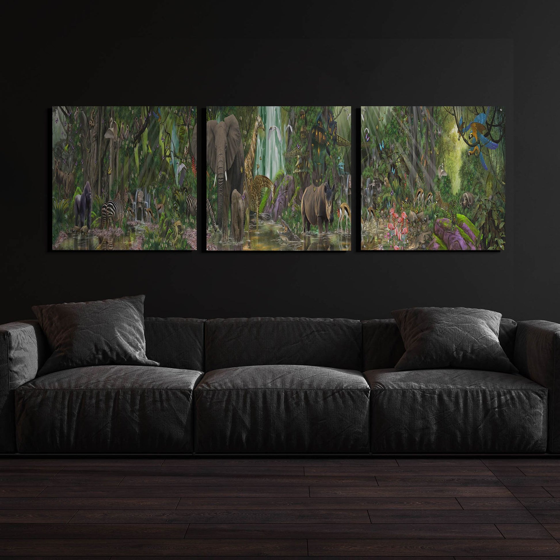 Epic Art The Last Rainforest, Acrylic Glass Wall Art 3 Piece,108x36