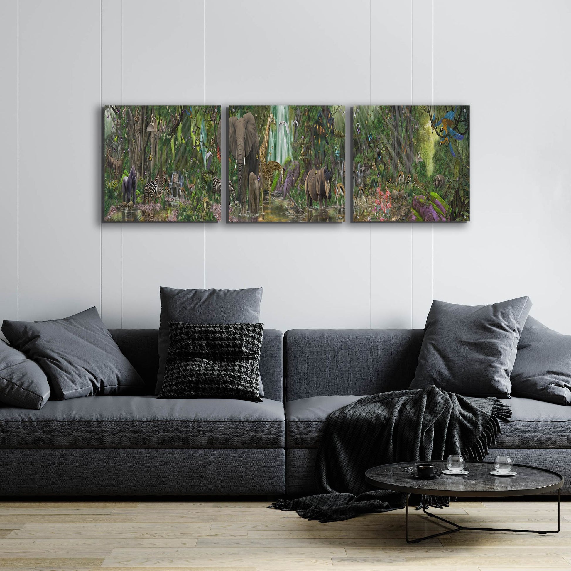 Epic Art The Last Rainforest, Acrylic Glass Wall Art 3 Piece,72x24