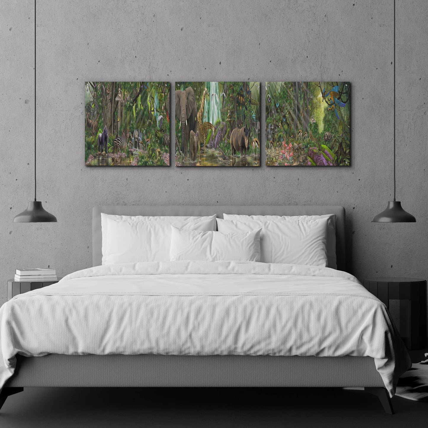 Epic Art The Last Rainforest, Acrylic Glass Wall Art 3 Piece,72x24