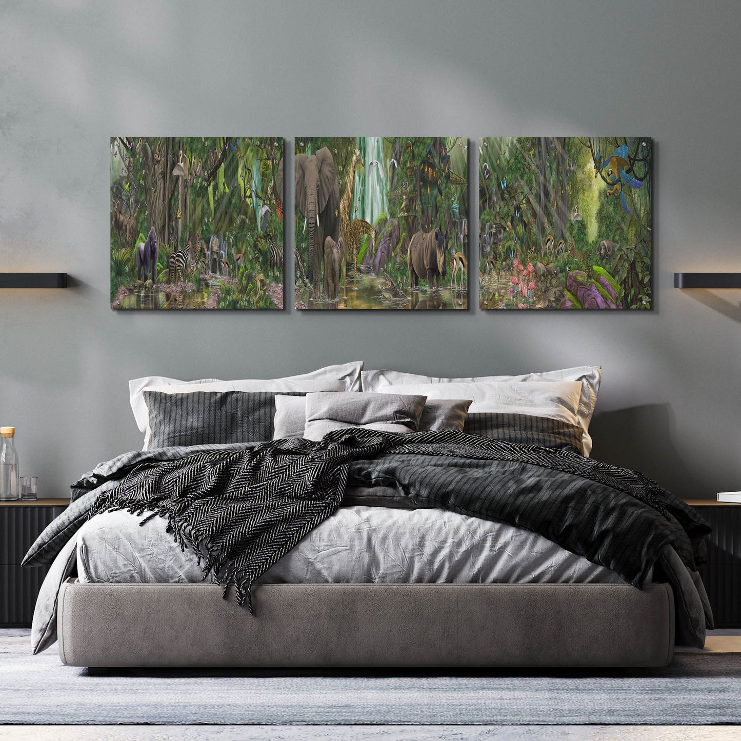 Epic Art The Last Rainforest, Acrylic Glass Wall Art 3 Piece,72x24