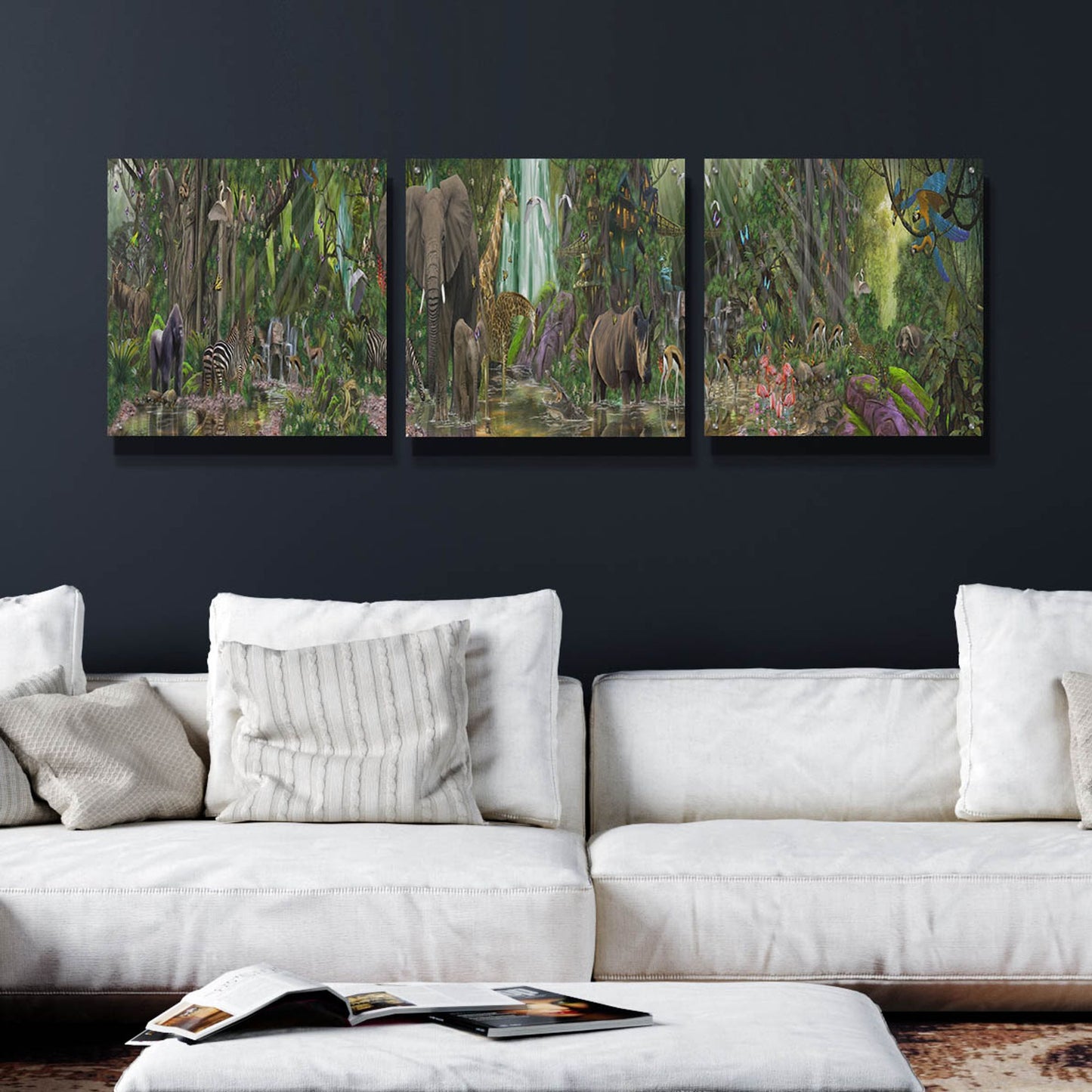 Epic Art The Last Rainforest, Acrylic Glass Wall Art 3 Piece,72x24