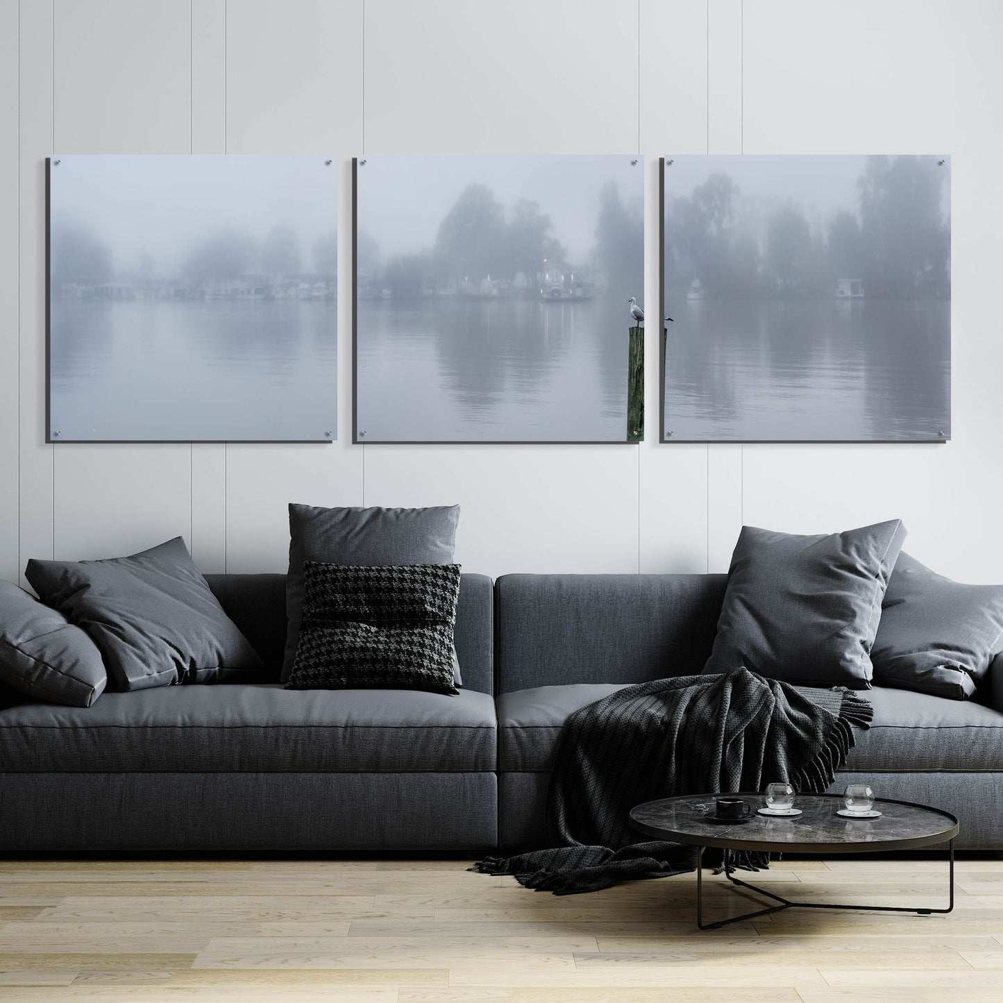 Epic Art 'Mannum Ferry' by Everlook Photography, Acrylic Glass Wall Art, 3 Piece Set,108x36