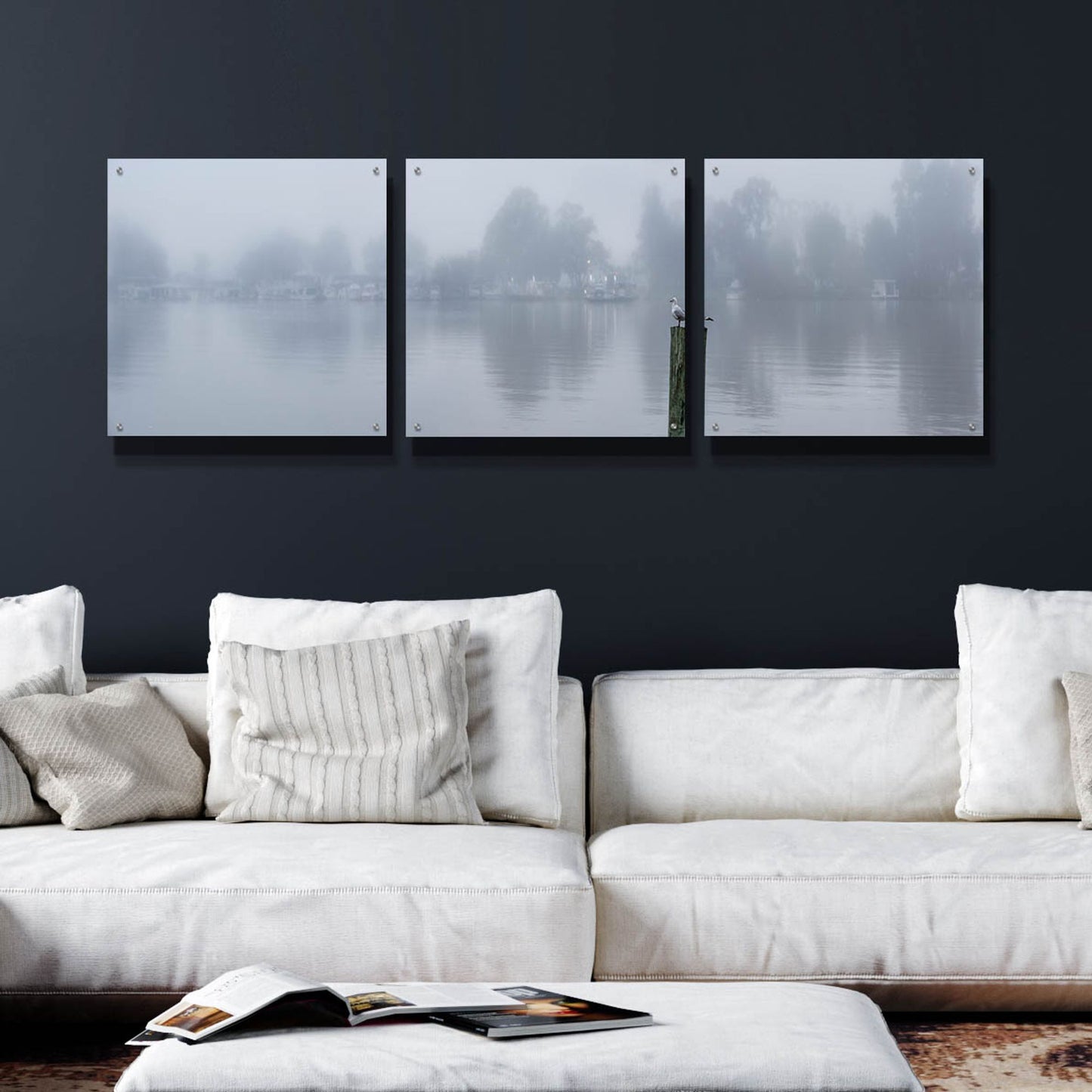 Epic Art 'Mannum Ferry' by Everlook Photography, Acrylic Glass Wall Art, 3 Piece Set,72x24