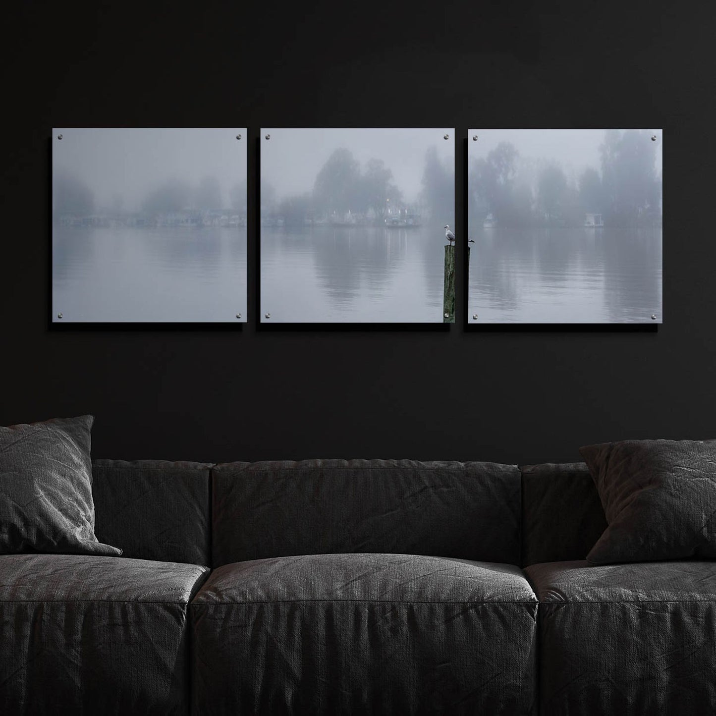 Epic Art 'Mannum Ferry' by Everlook Photography, Acrylic Glass Wall Art, 3 Piece Set,72x24