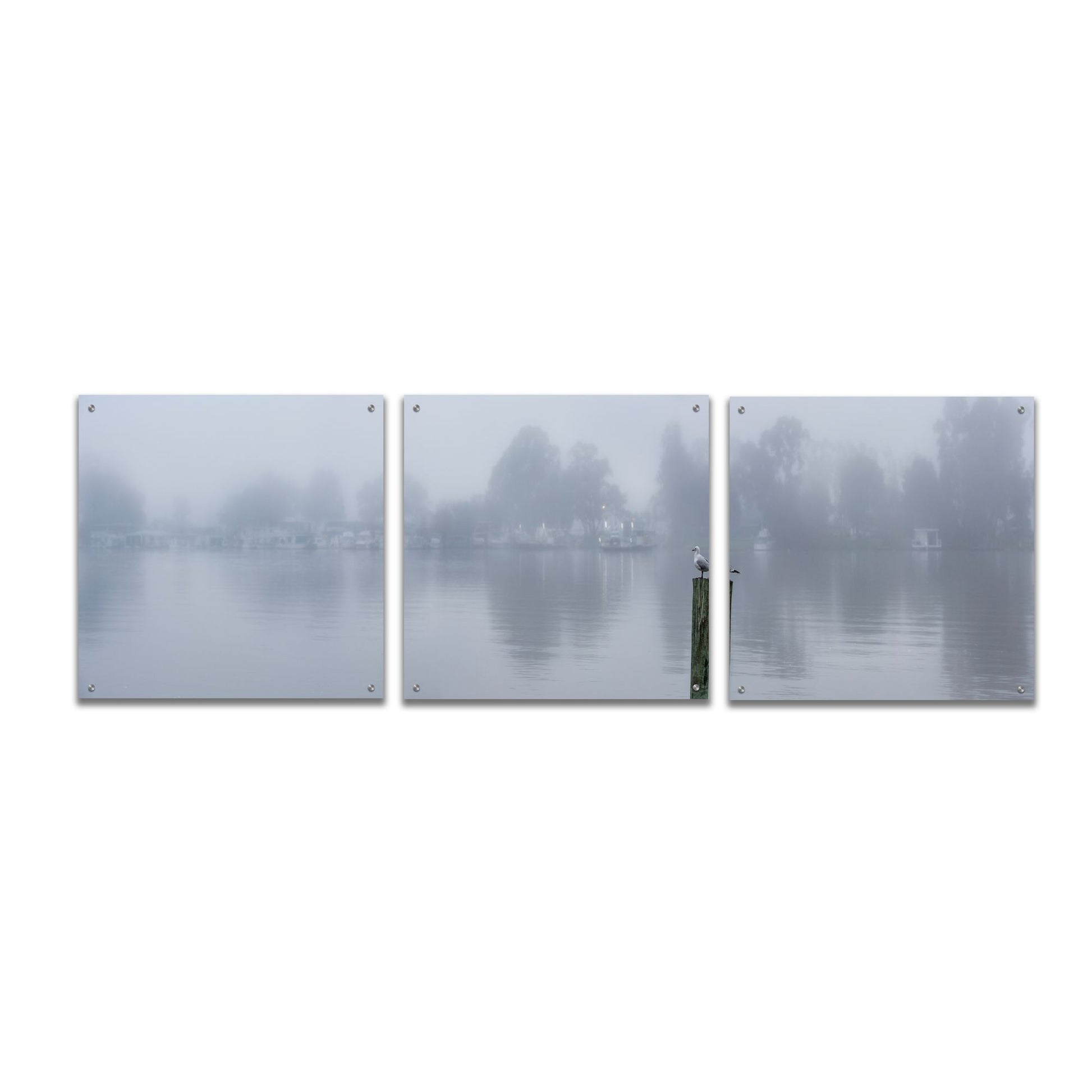 Epic Art 'Mannum Ferry' by Everlook Photography, Acrylic Glass Wall Art, 3 Piece Set