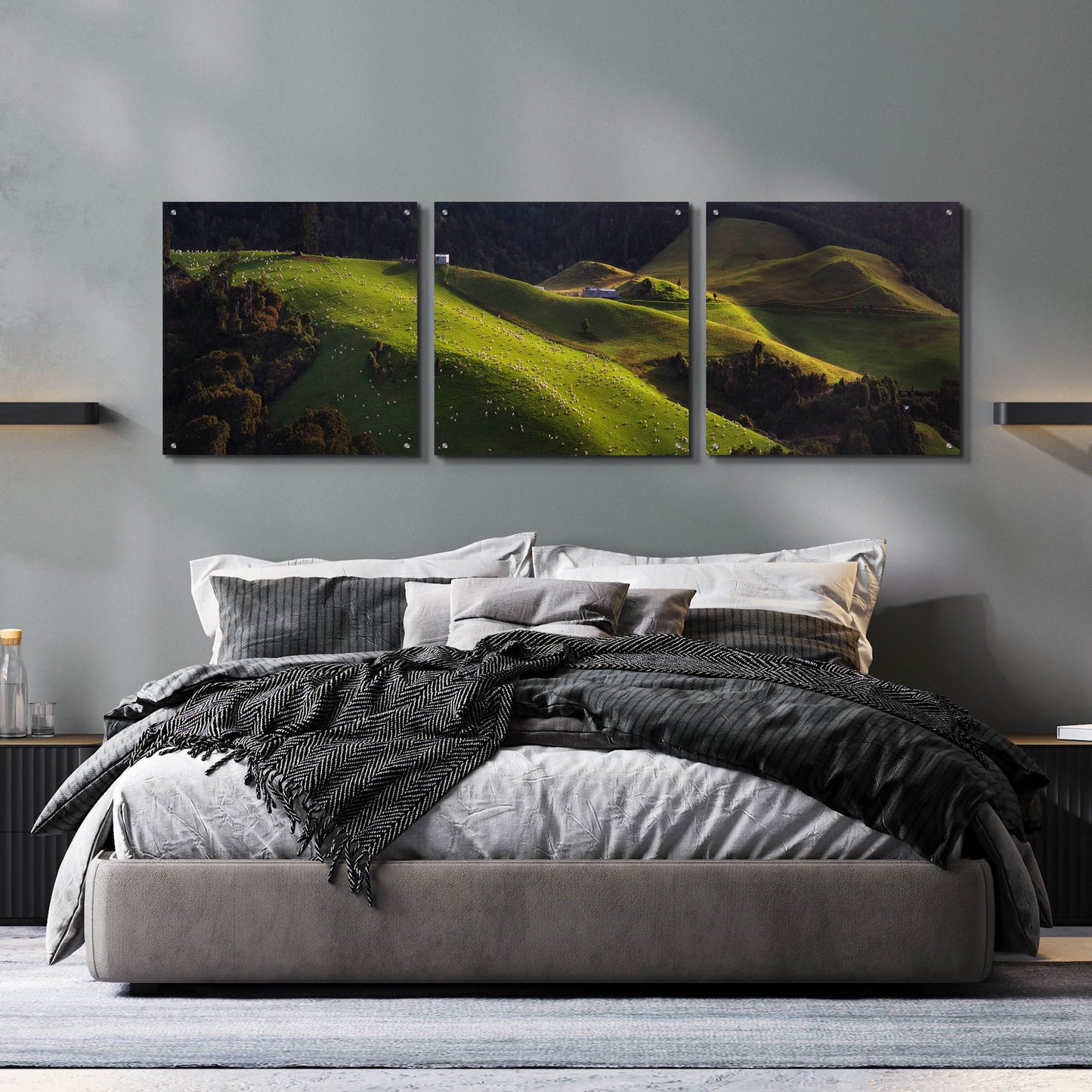 Epic Art 'Catlins' by Everlook Photography, Acrylic Glass Wall Art, 3 Piece Set,72x24