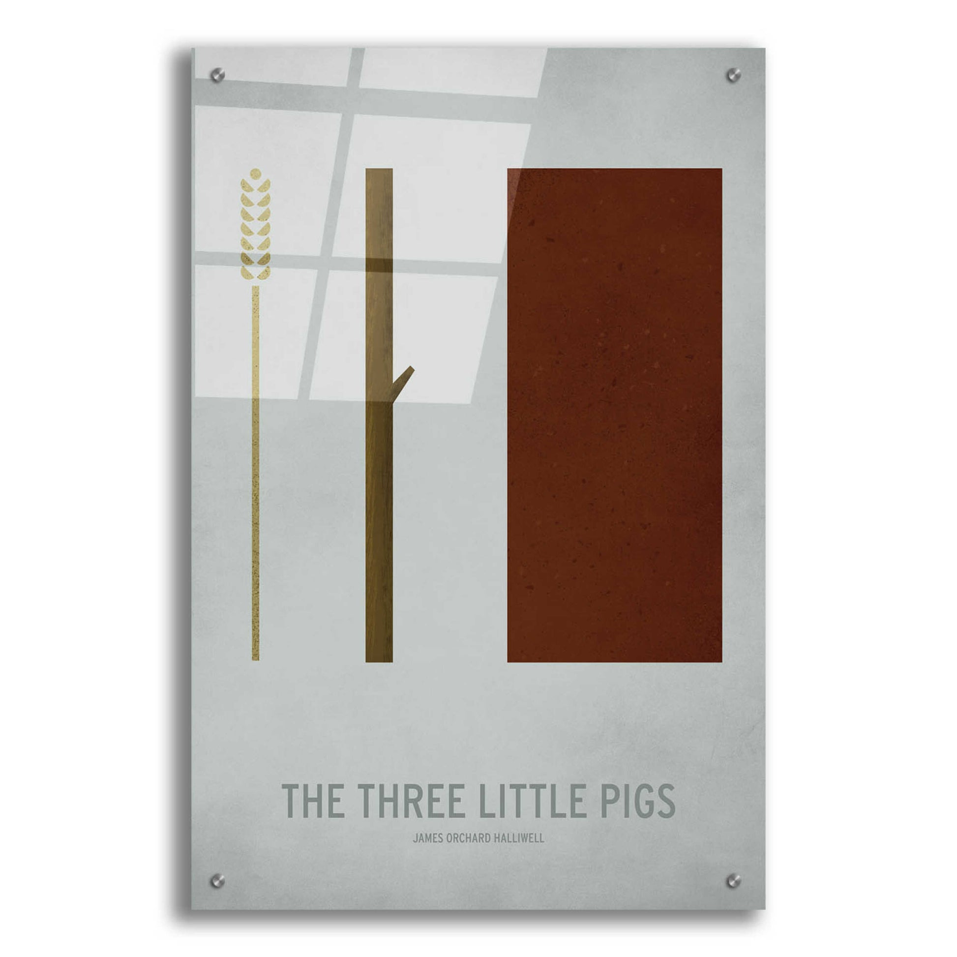 Epic Art 'Three Little Pigs' by Christian Jackson, Acrylic Glass Wall Art,24x36