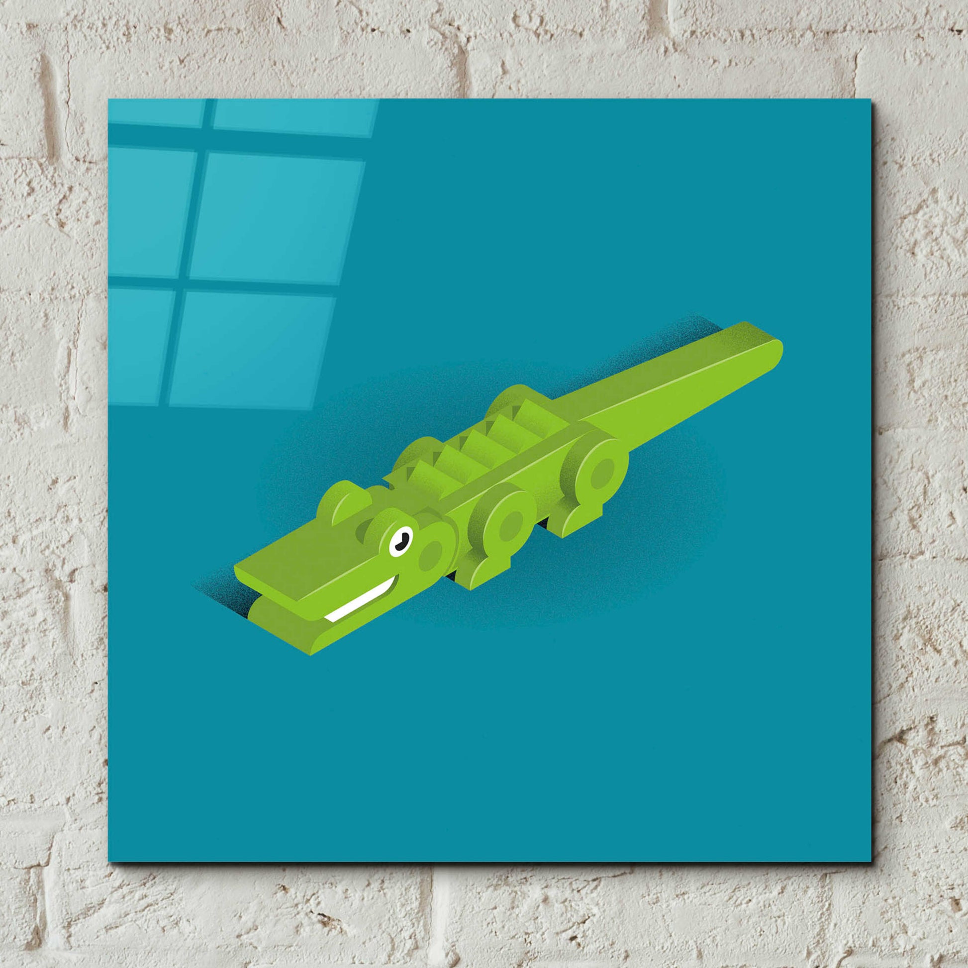 Epic Art 'Crocodile' by Bo Virkelyst Jensen, Acrylic Glass Wall Art,12x12