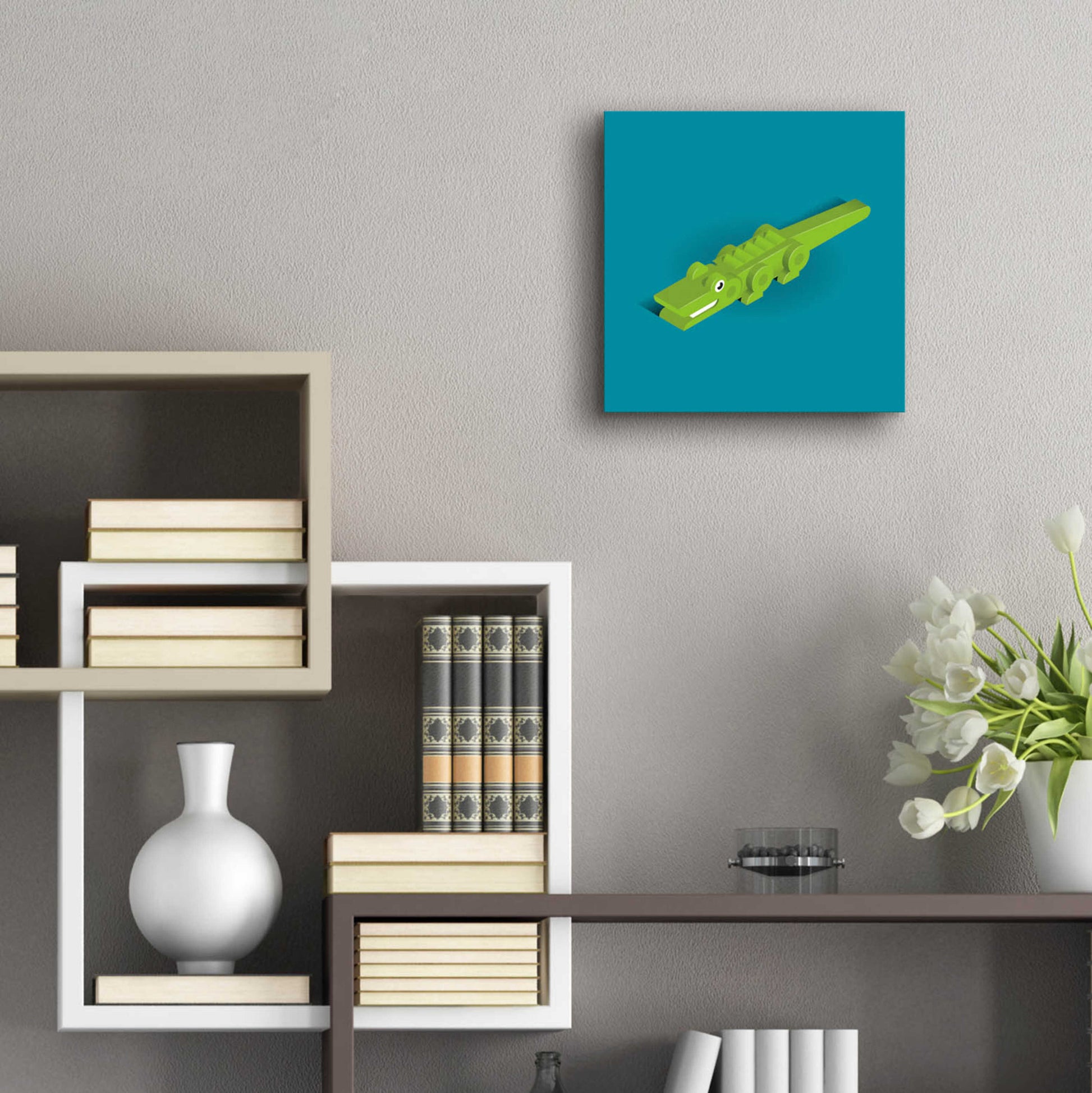 Epic Art 'Crocodile' by Bo Virkelyst Jensen, Acrylic Glass Wall Art,12x12